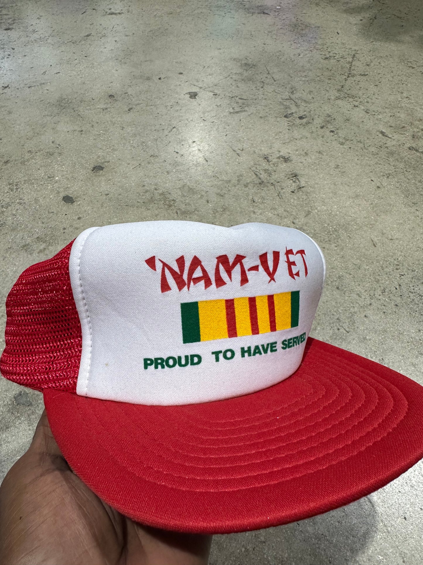 Vietnam Vet Trucker Hat - Red/White