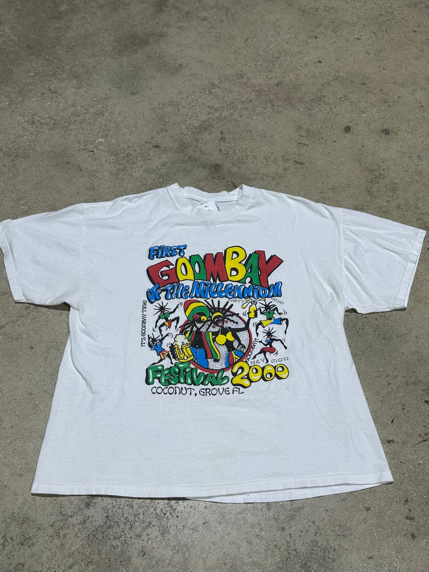 2000 Coconut Grove Goombay Millennium Festival Tee - White Size XL