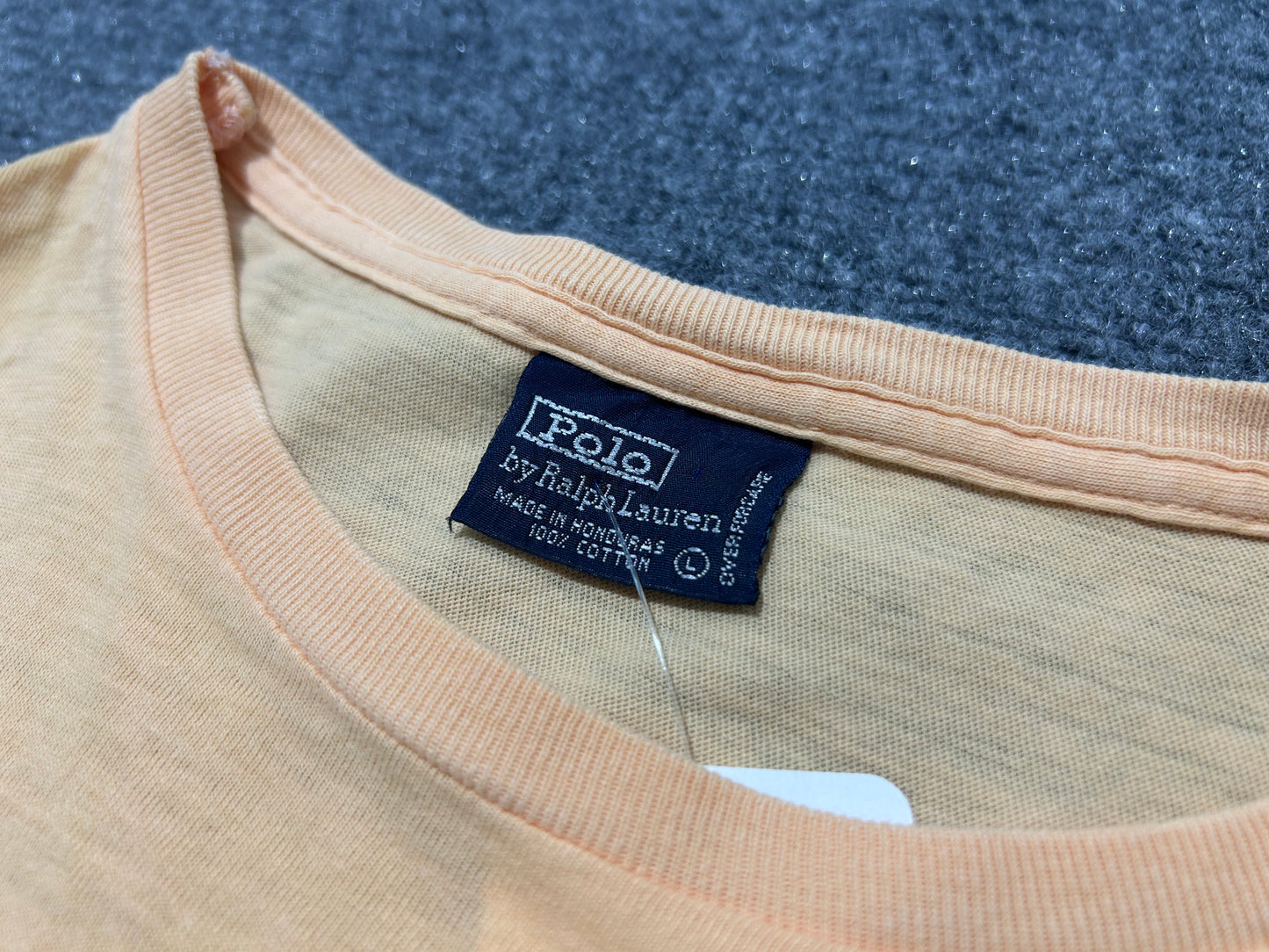 90s Polo Ralph Lauren Single Stitch Pocket Tee - Pink Size Large
