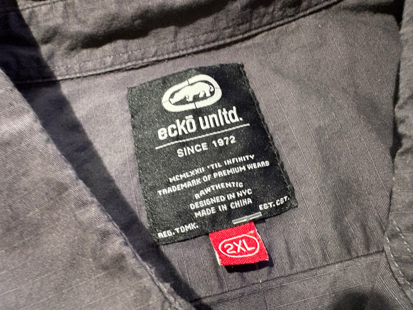 Ecko Work Button Shirt - Grey Size XXL