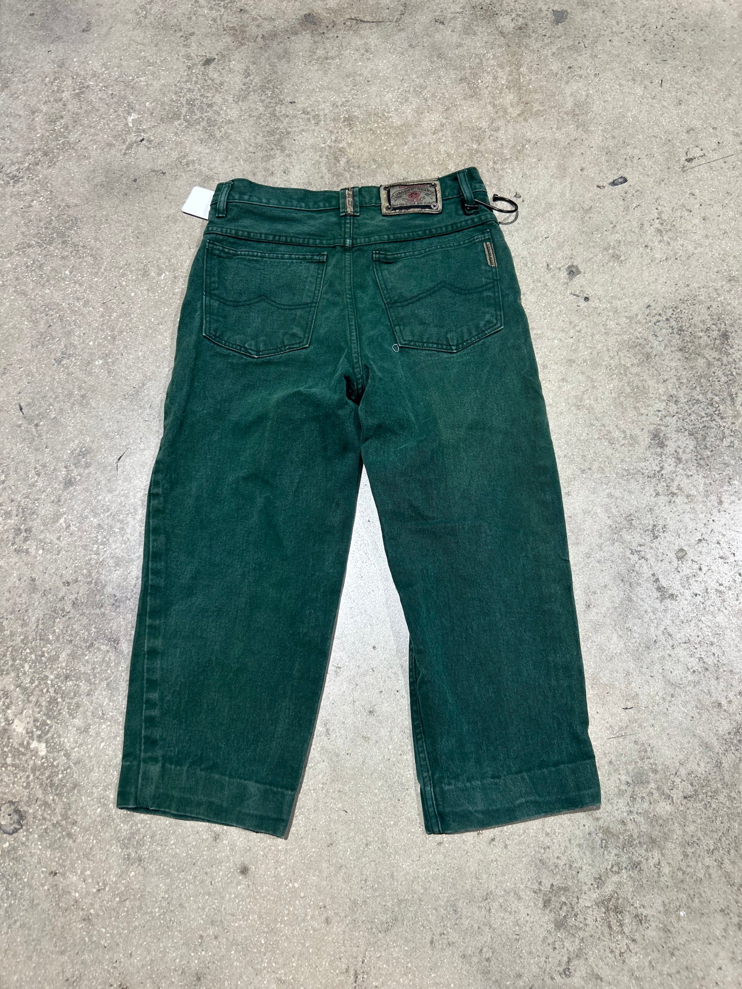 WMNS Urgent Gear Cropped Jeans - Green Size 18