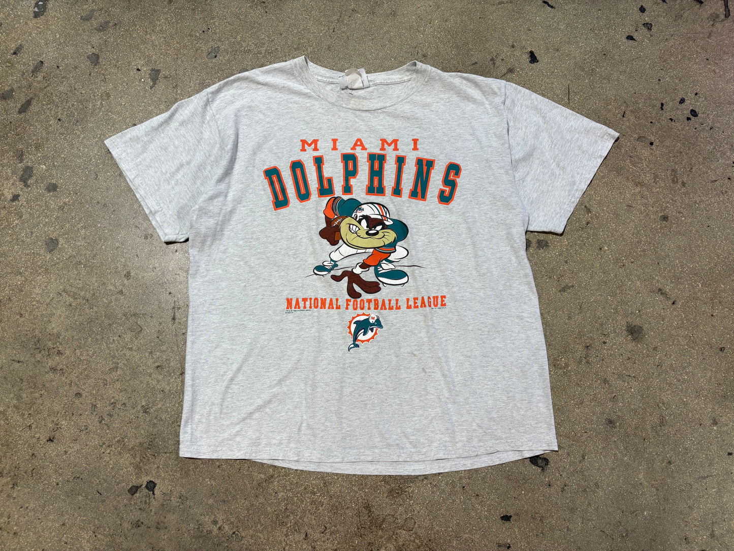 1998 Miami Dolphins Taz Tee - Grey Size XL