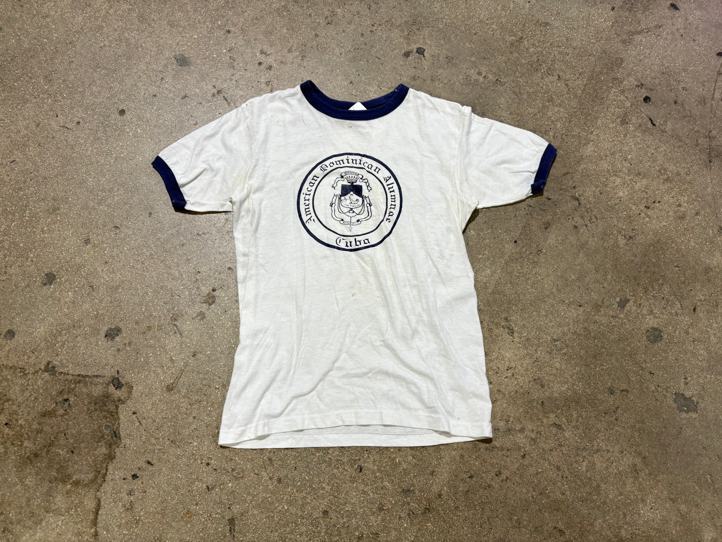 American Dominican Cuba Ringer Tee - White Size Medium