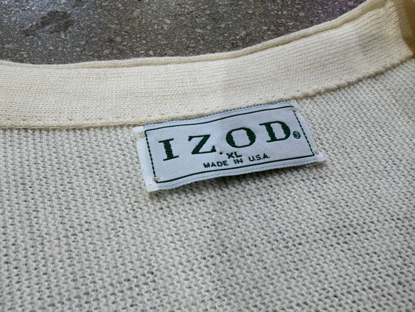 80s Izod Cardigan - Cream Size XL