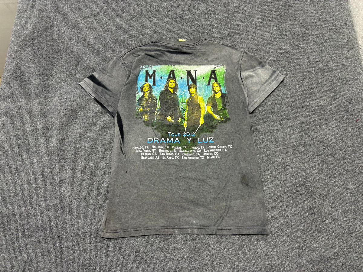 2012 Faded Mana Drama y Luz Tour Tee - Black Size Medium