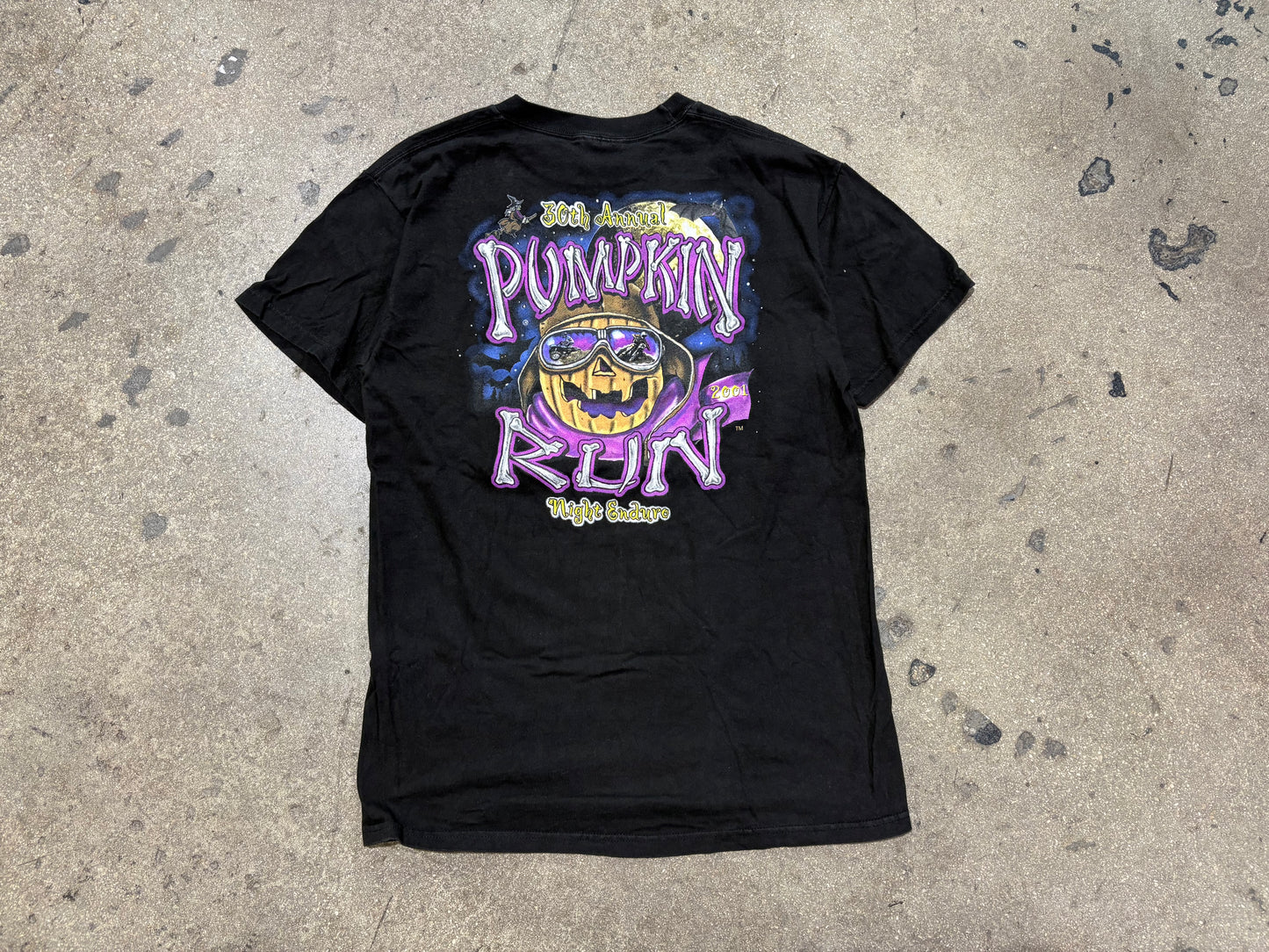 2001 Pumpkin Run Motocross Tee - Black Size Medium