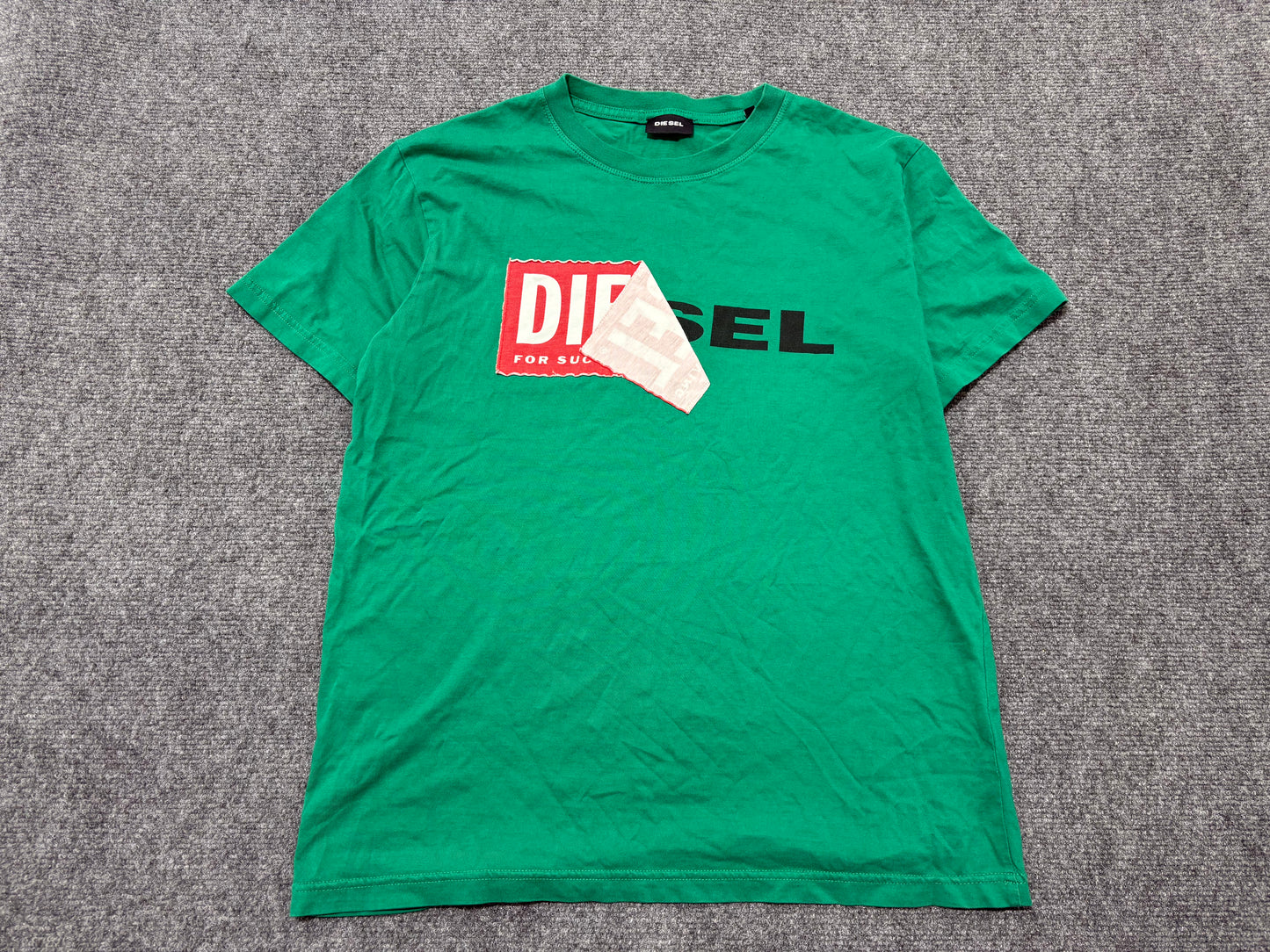Diesel Peel Logo Tee - Green Size Medium