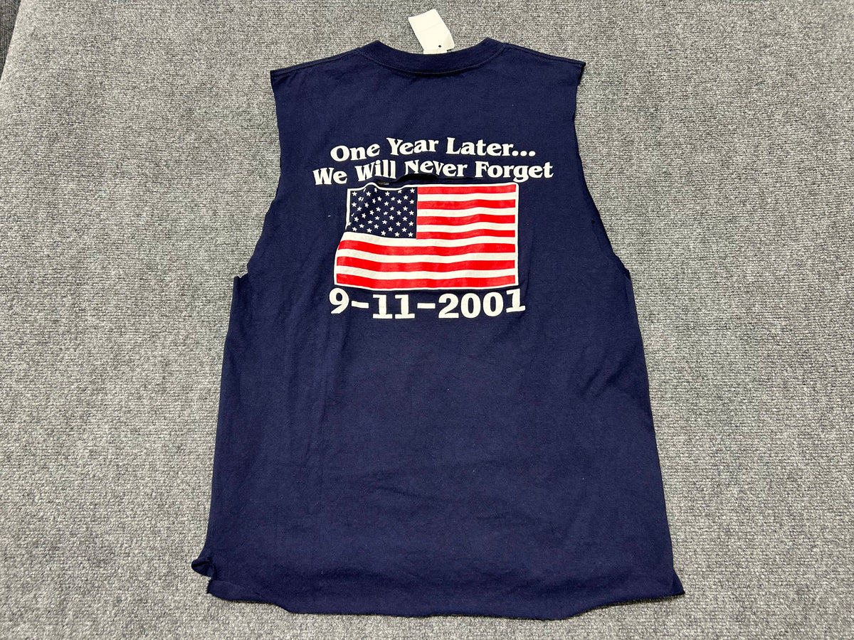 911 Cutoff Tee - Navy Size Medium