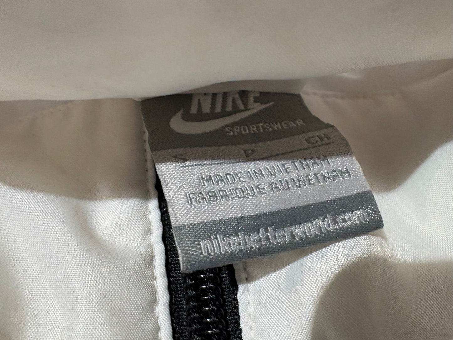 Nike Transparent Windbreaker Zip Up Jacket - White/ Grey Size Small