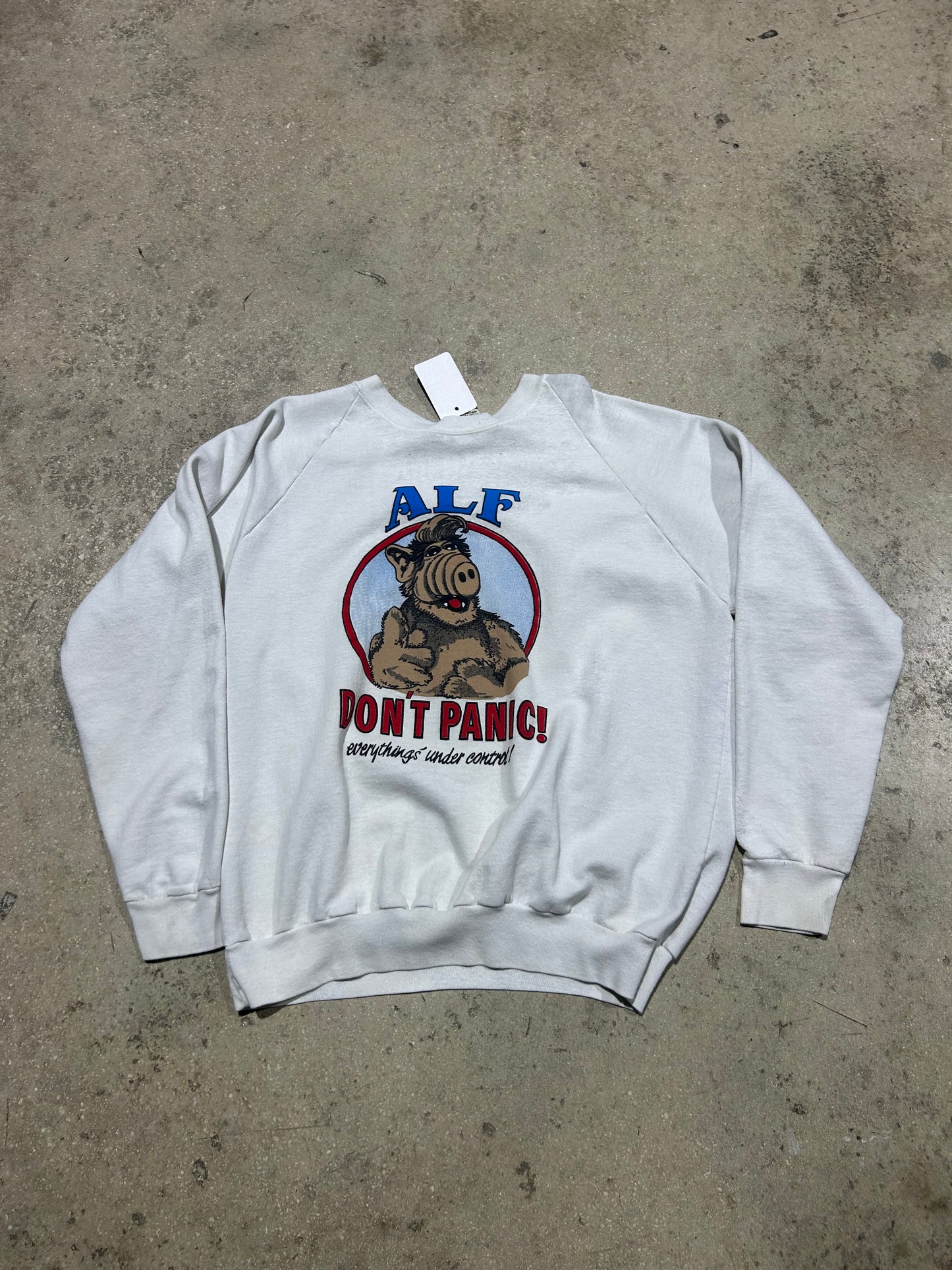 Alf Don't Panic Crewneck - White Size XL