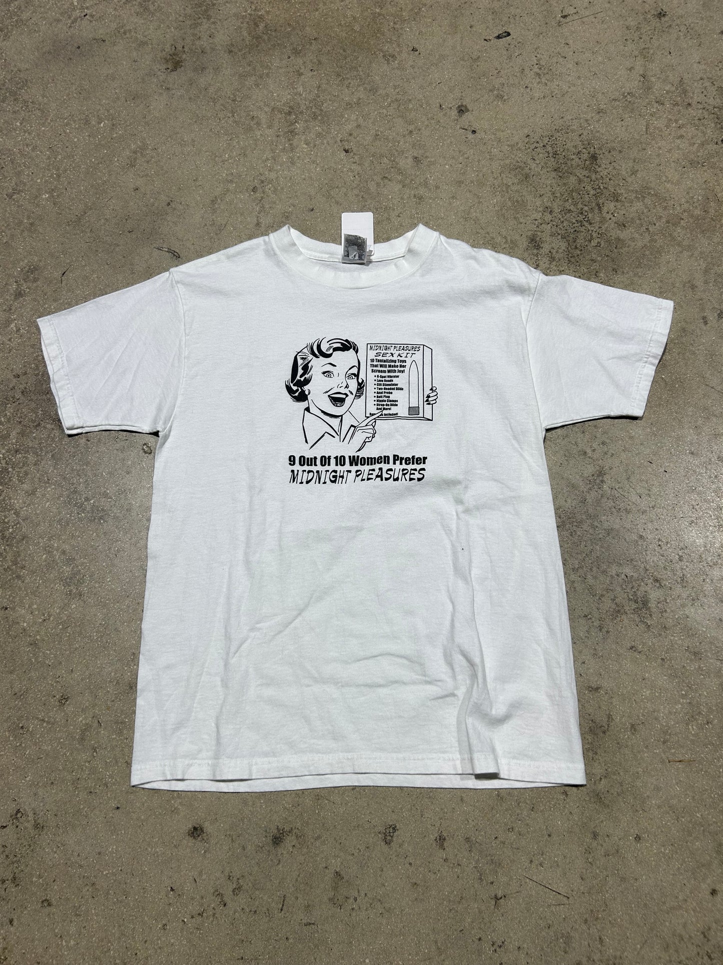 Midnight Pleasure Sex Kit Tee - White Size Large