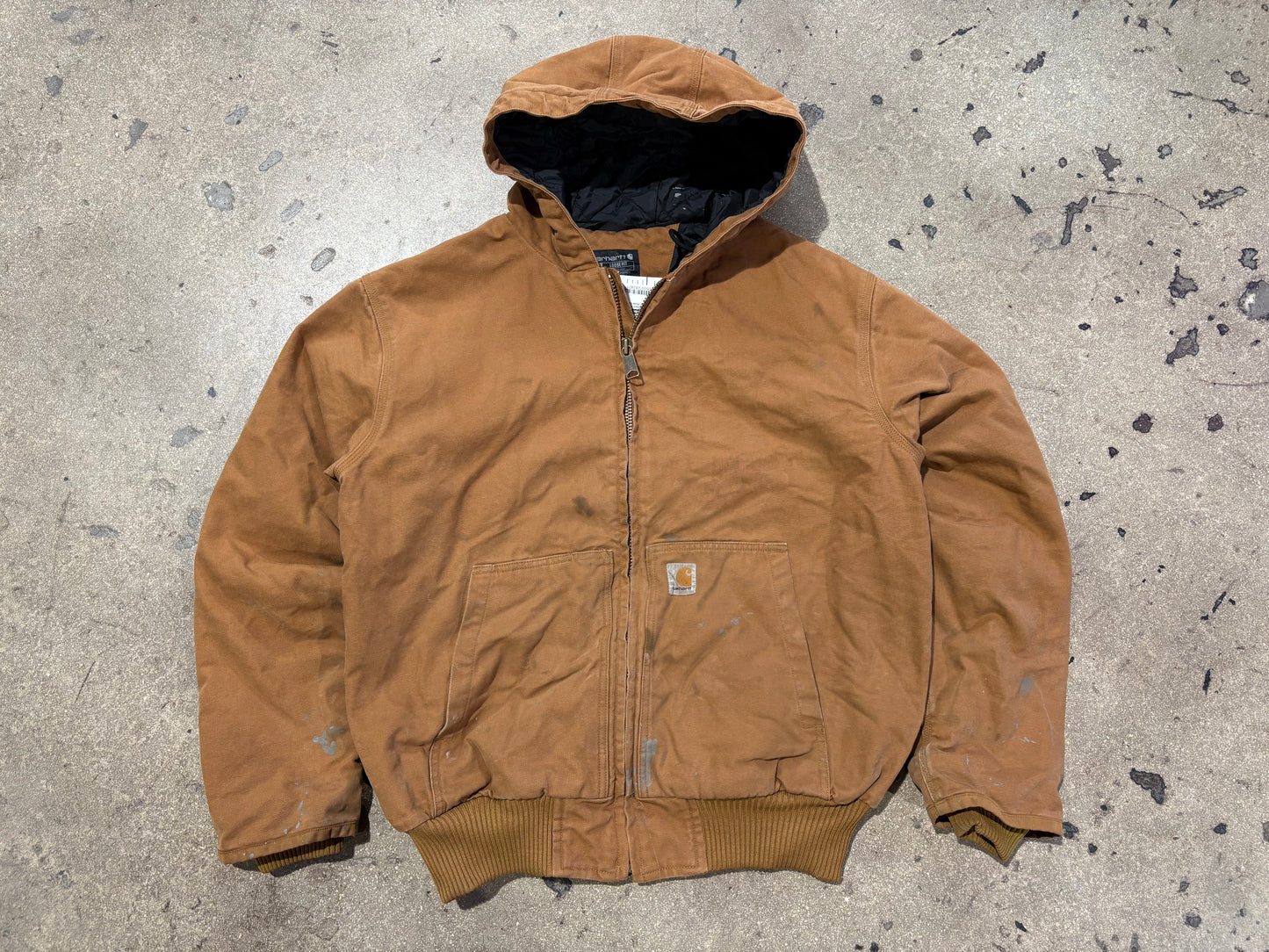 Carhartt Hoodie Jacket - Khaki Size Large