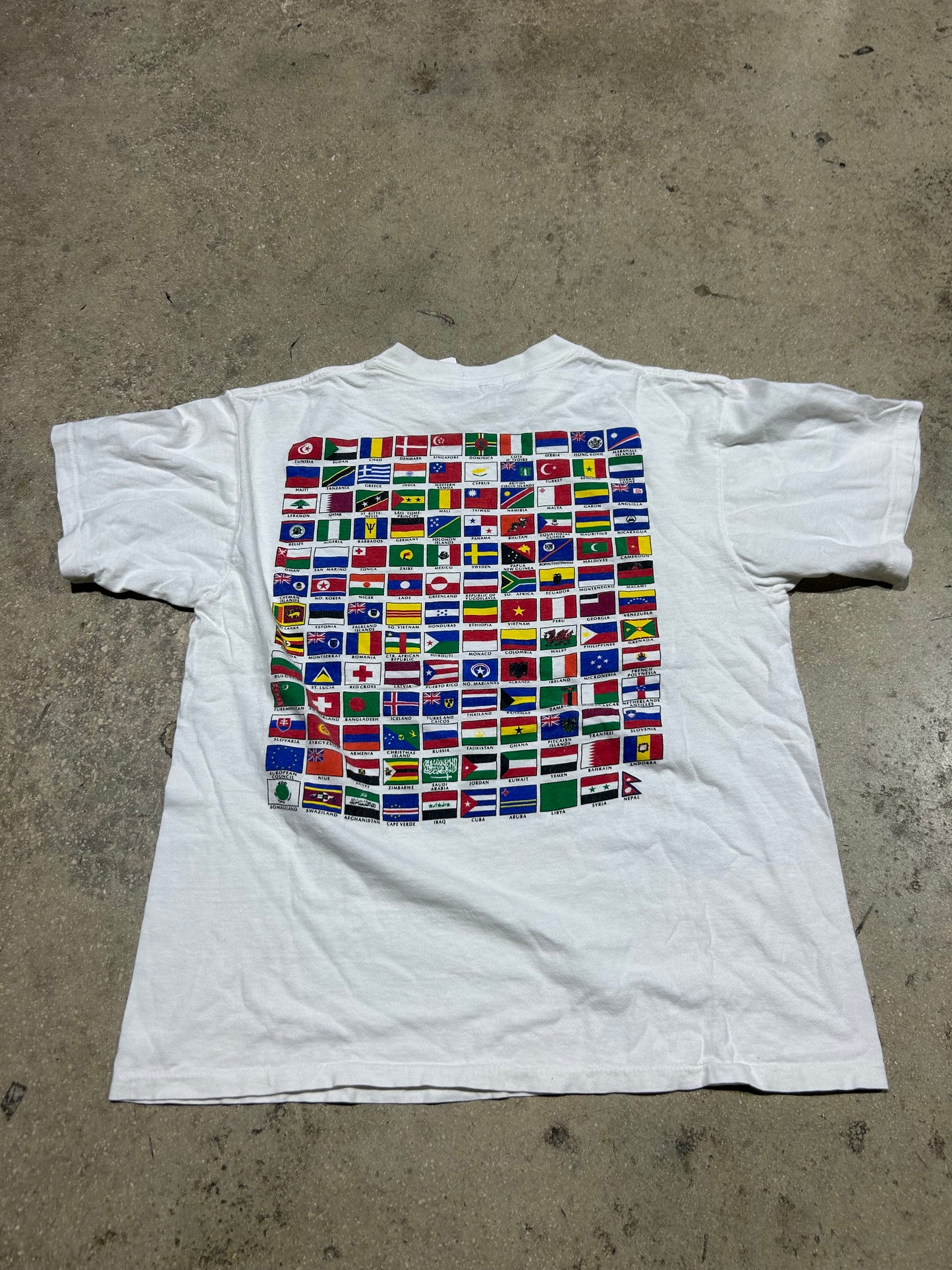 U.M. Study Abroad Flag Tee - White Size Medium