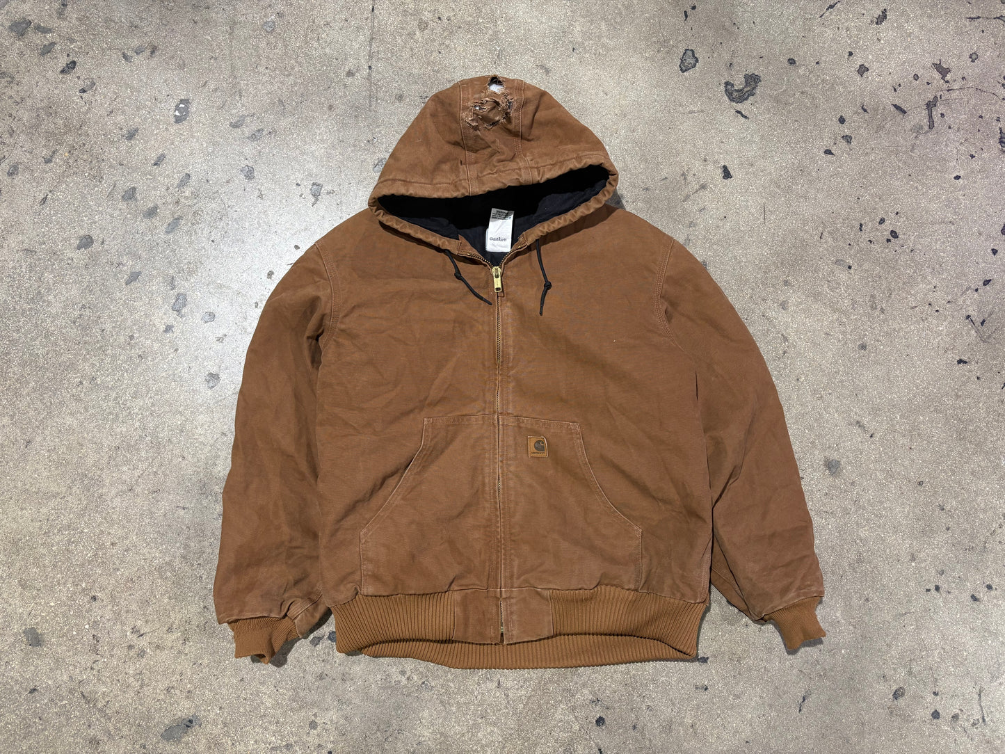Carhartt Hooded Work Jacket - Dark Khaki Size XL