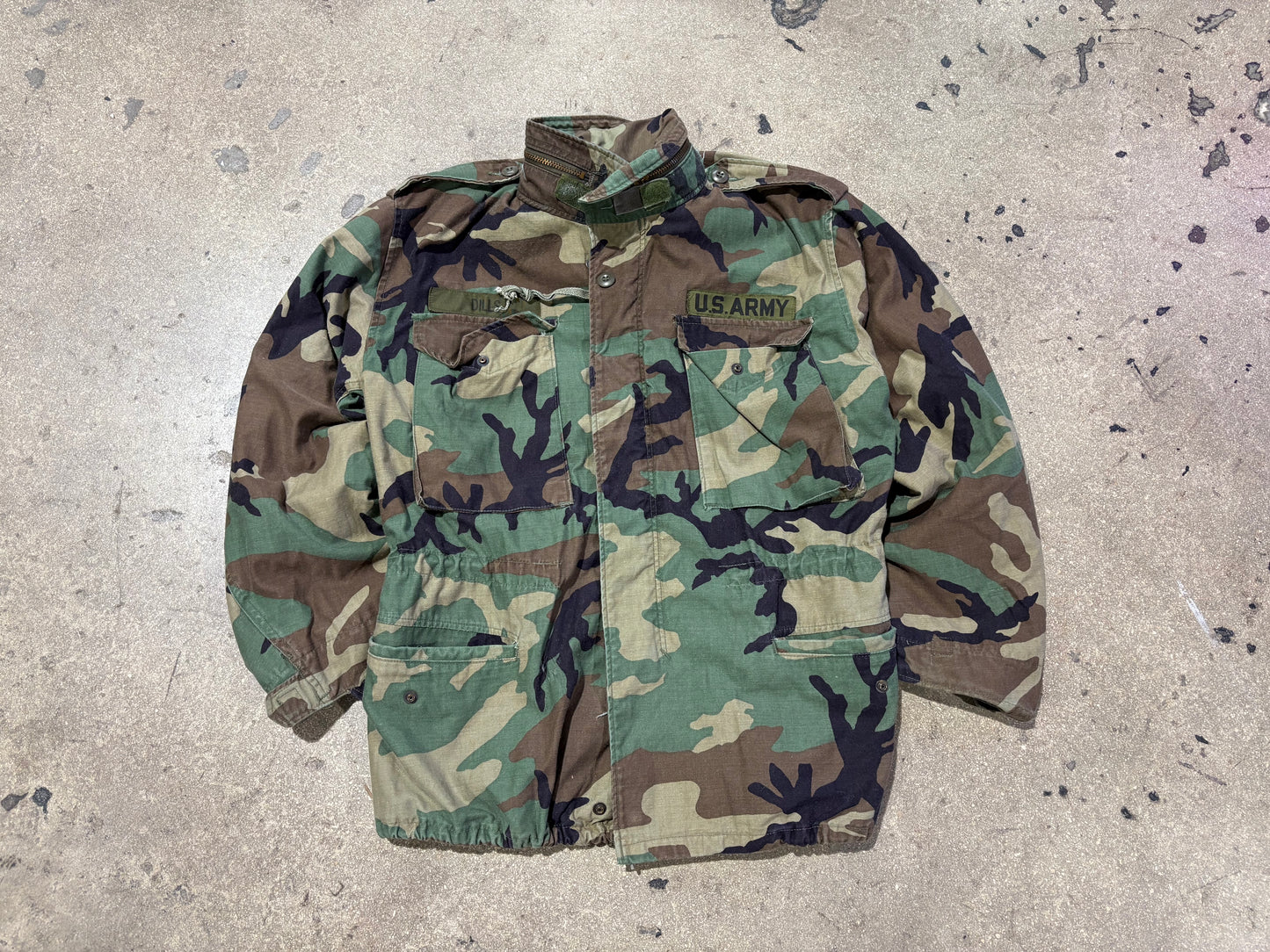US Army Military Camo Jacket - Green Size Small
