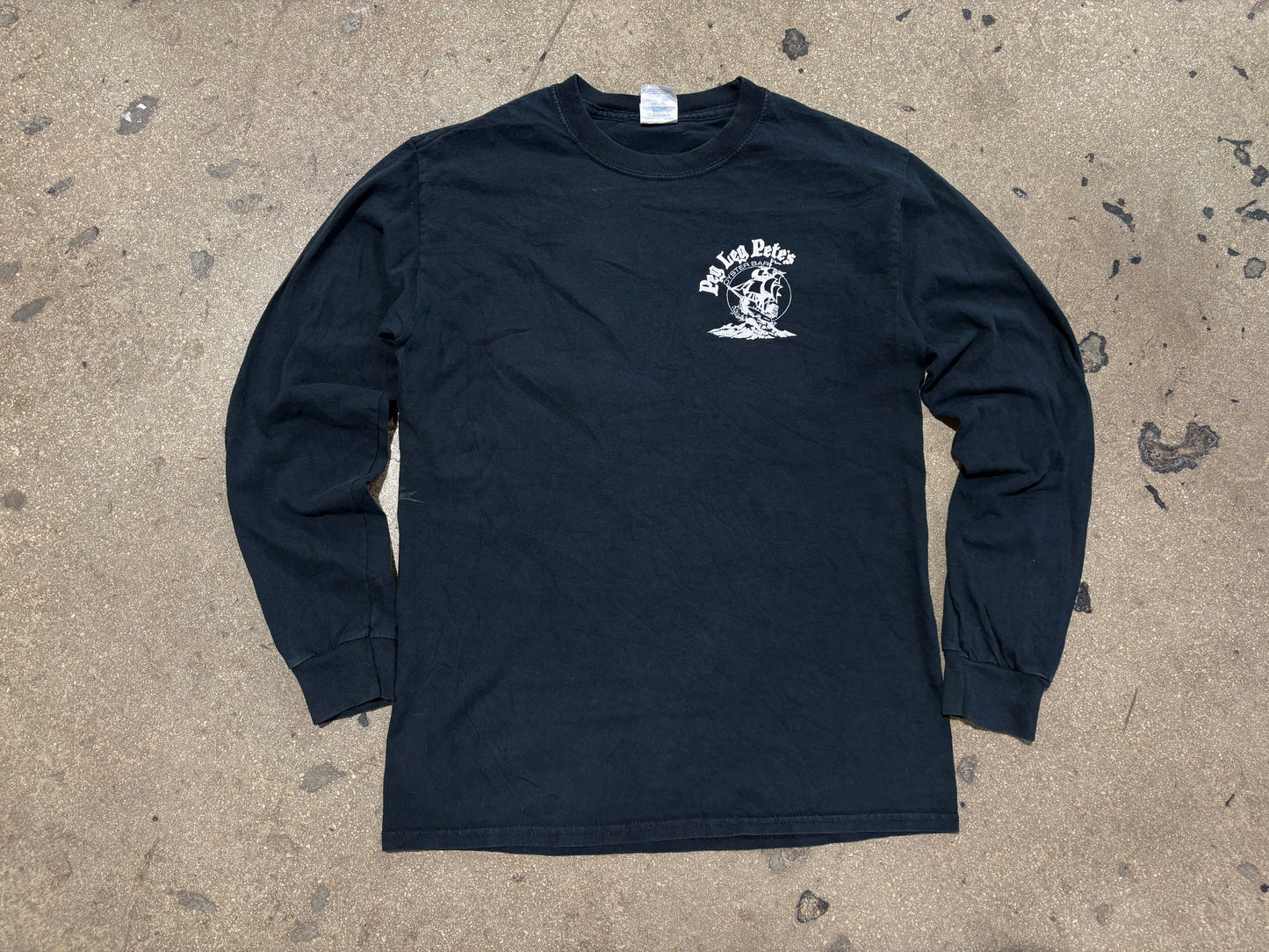 Peg Leg Pete's Oyster Bar Longsleeve Tee - Black Size Small