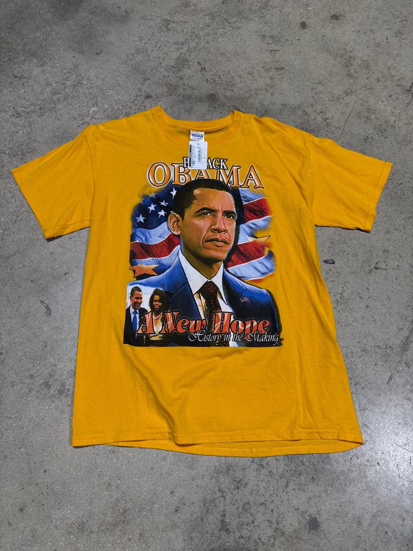 Barack Obama A New Hope Tee - Yellow Size Large (21x28)