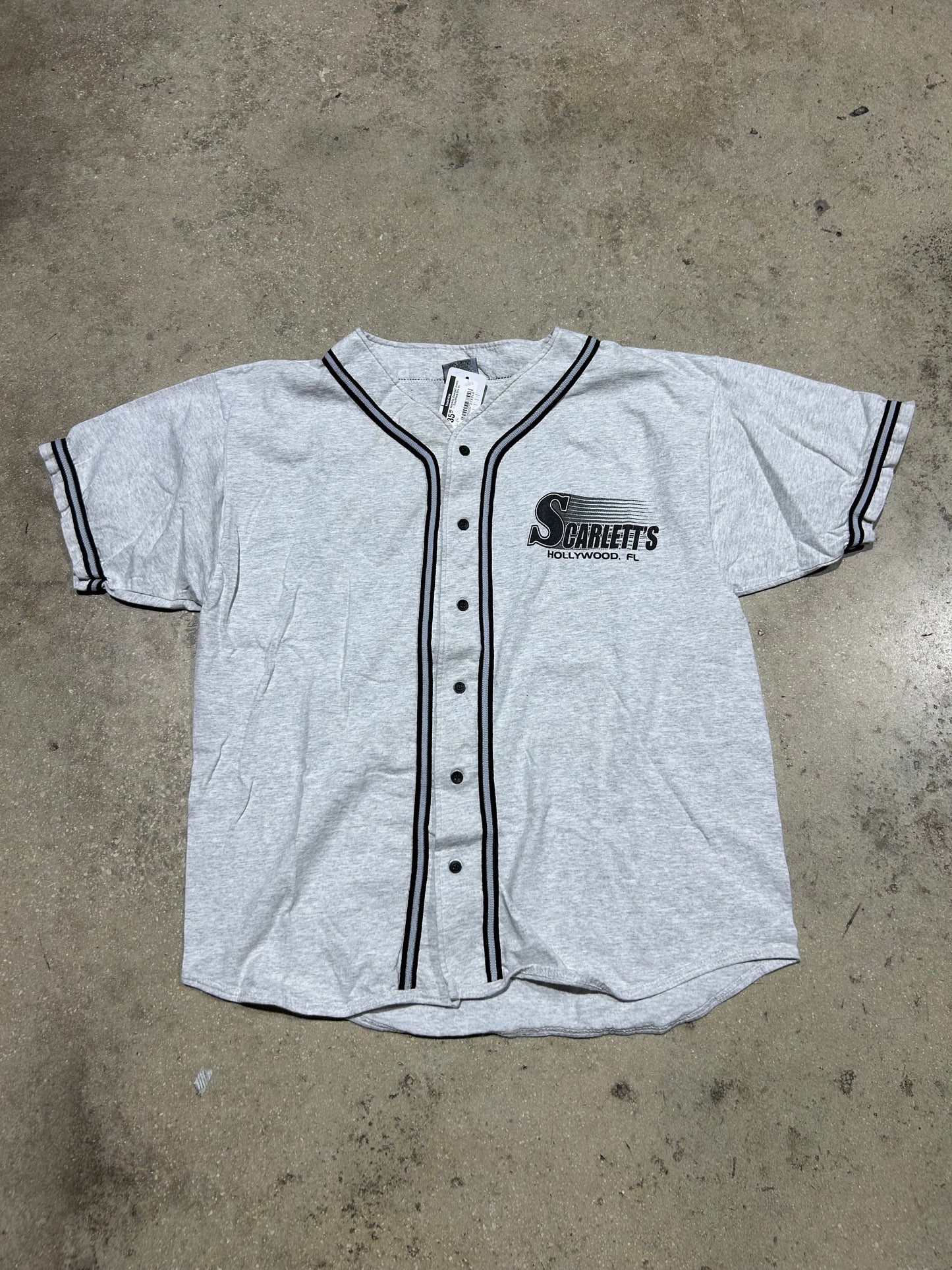 Scarletts Baseball Jersey - Grey/Black Size XL