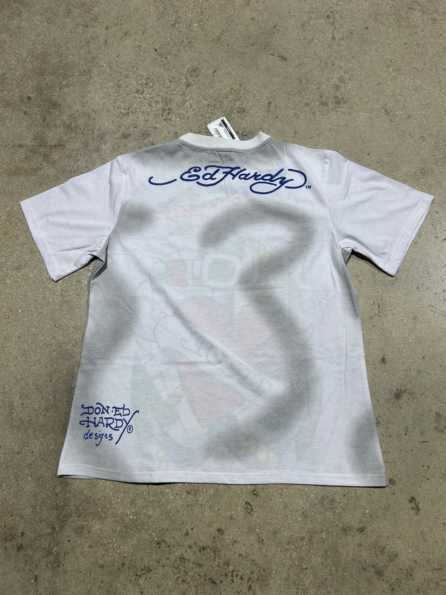 Ed Hardy Anchor Heart Tee - White Size Large