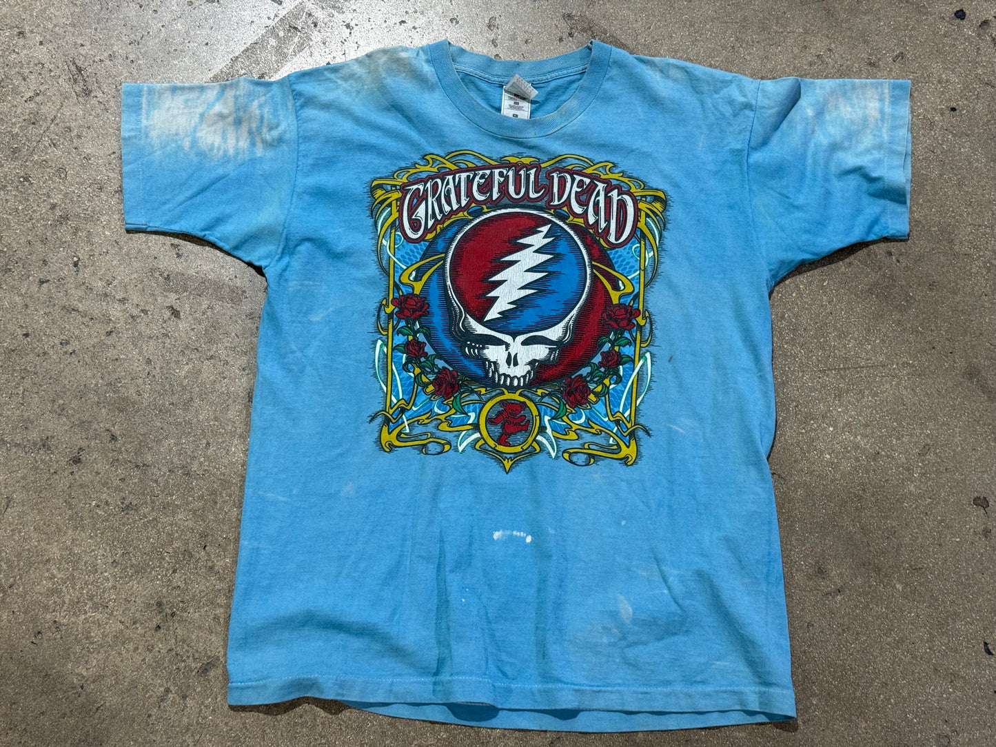 2000 Grateful Dead Skull Tee - Faded Blue Size XL