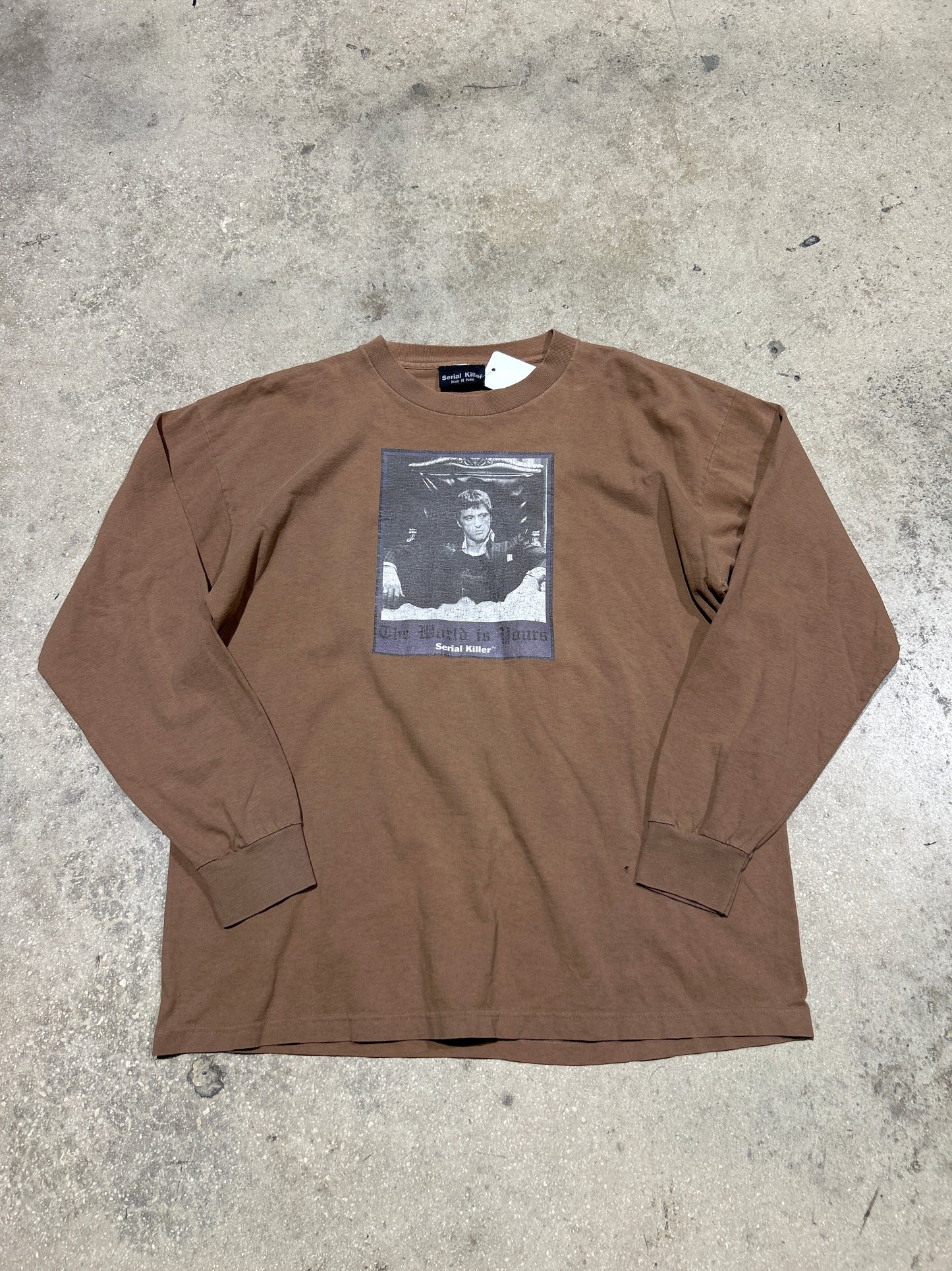 Serial Killer Scarface The World Is Yours Longsleeve Tee - Brown Size XL