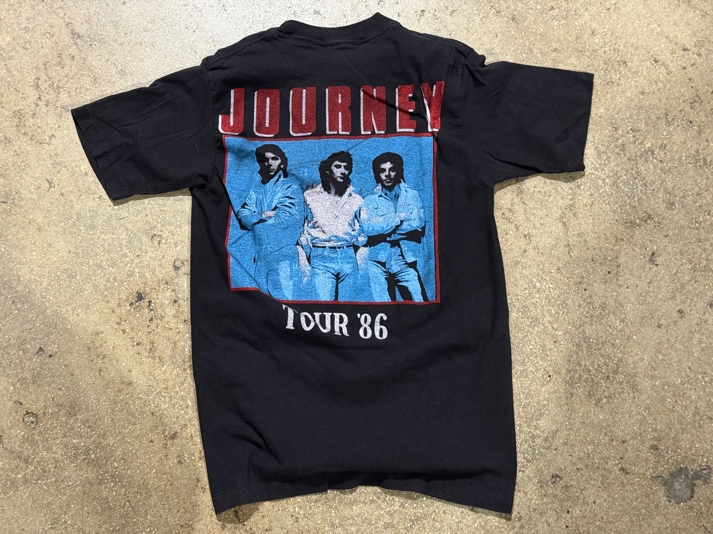 1986 Journey Raised on Radio Tour Tee - Black Size Large