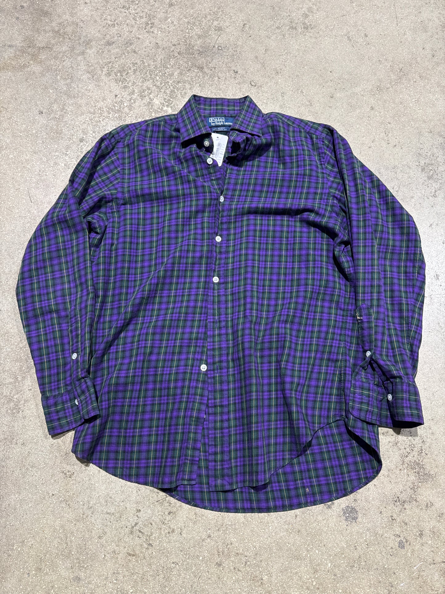 Polo Ralph Lauren Flannel - Purple/Green Size Medium
