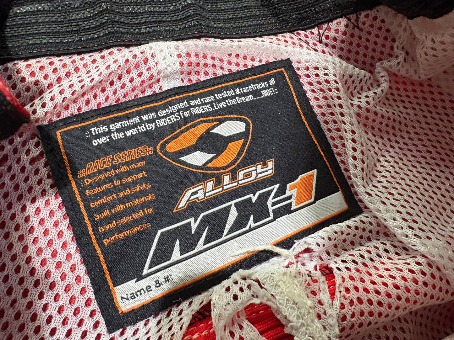 Alloy MX-1 Motocross Pants - Orange/Red Size Medium