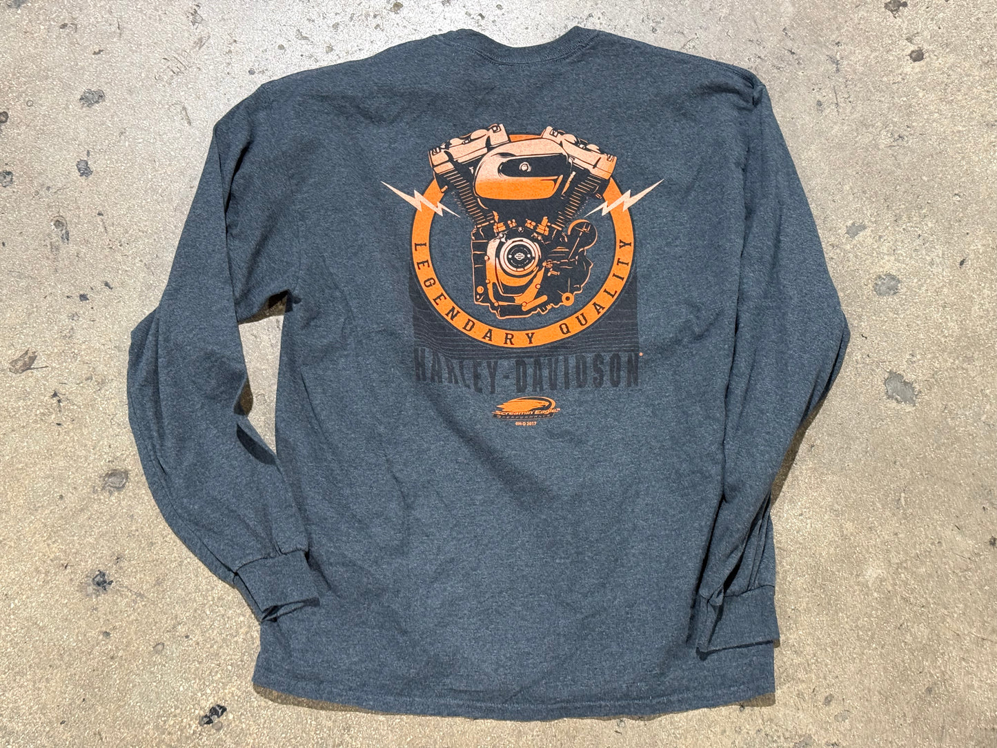 2017 Harley Davidson Engine Longsleeve Tee - Spruce Size XL