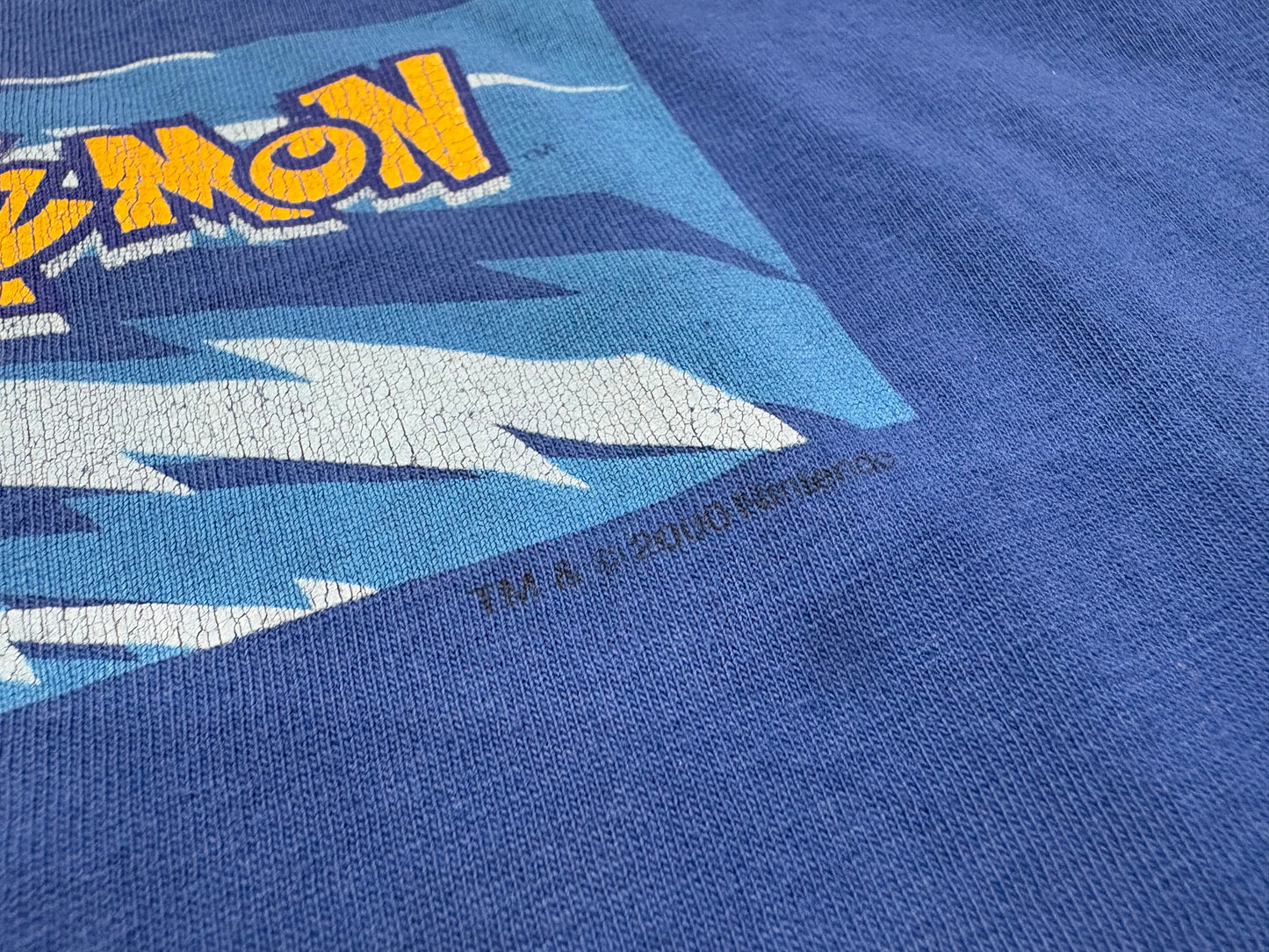 2000 Pikachu Pokemon Box Logo Tee - Blue Size XL