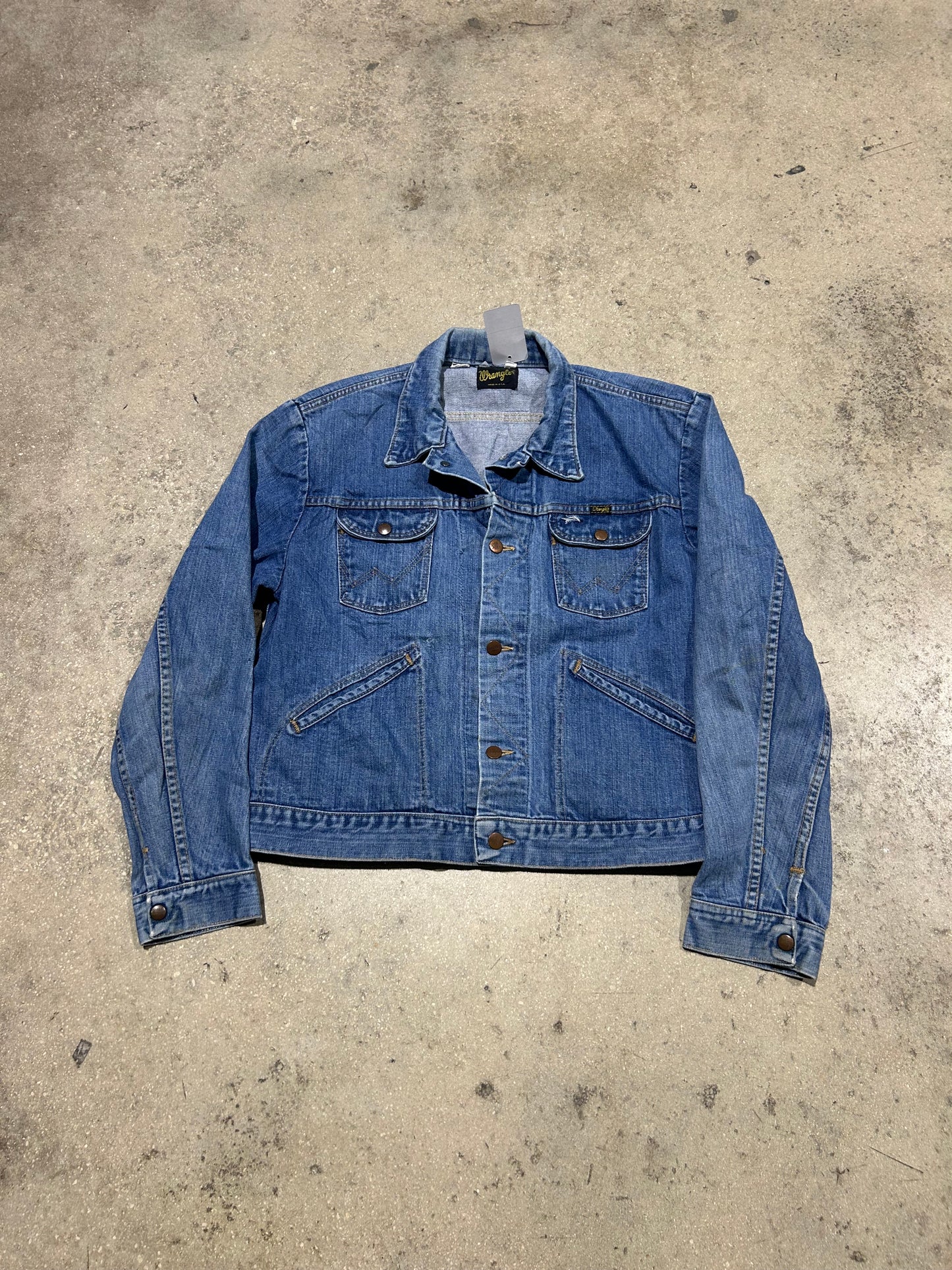 70s Wrangler Denim Jean Jacket - Blue Size 46/Medium