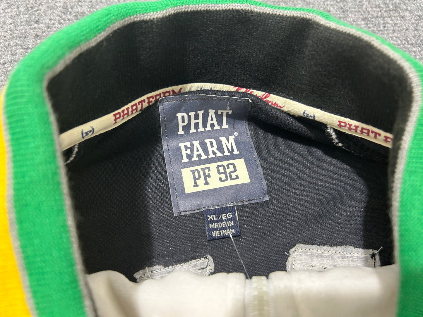 Phat farm Velour Zip Up Shirt - White/Yellow/Green/Black Size XL