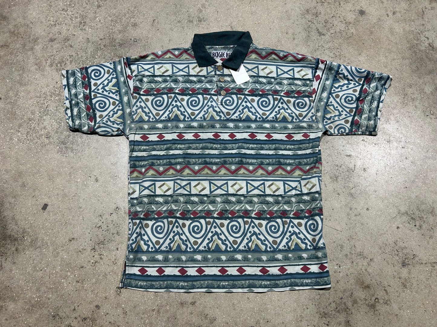 Bugle Boy Navajo Print Polo - Multi Size Large