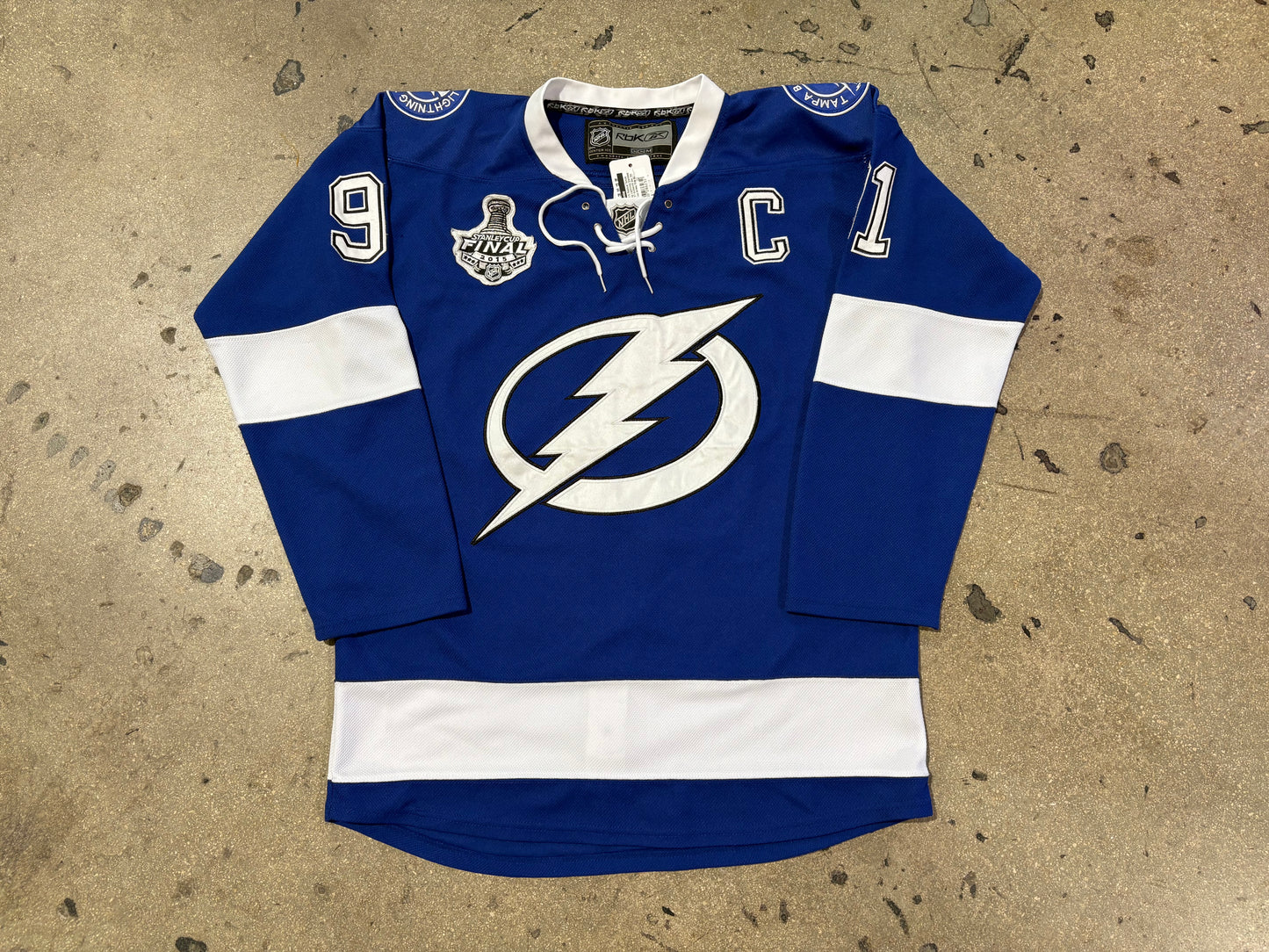 2015 Reebok Tampa Bay Lightning Stamkos #91 Authentic Stanley Cup Jersey Size 48