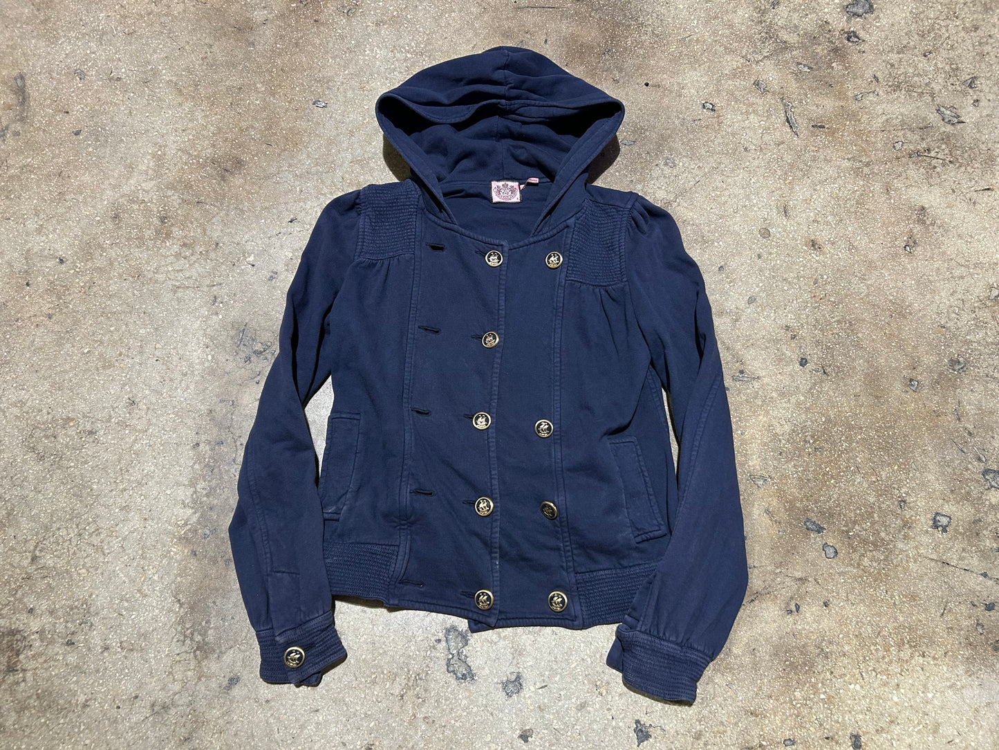 Juicy Couture Nautical Jacket W/ Hoodie - Navy Size Small