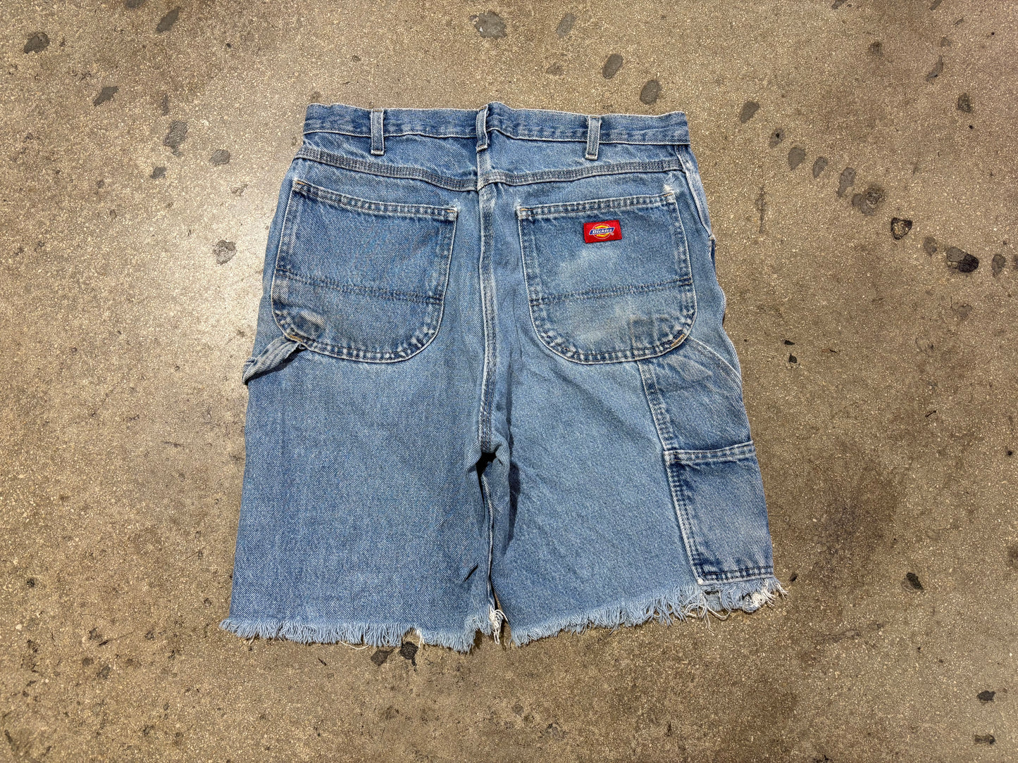 Dickies Carpenter Denim Cut Off Jean Shorts - Light Wash Size 34