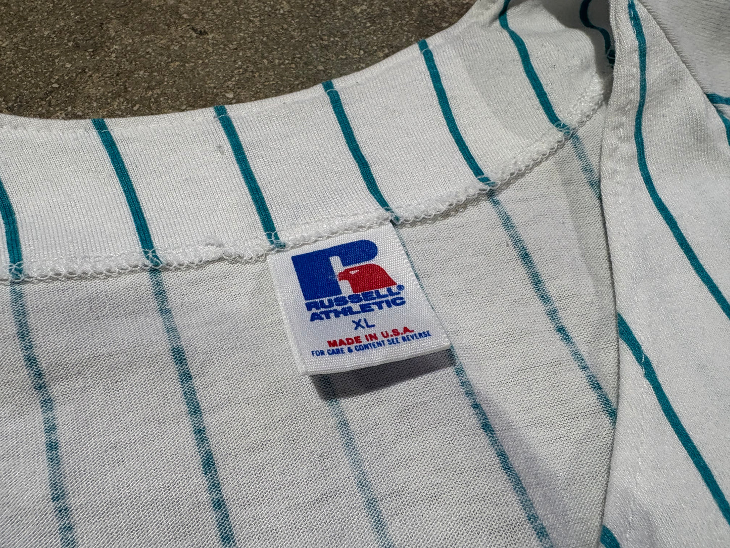 Russell Florida Marlins Pinstripe Practice jersey - White Size XL