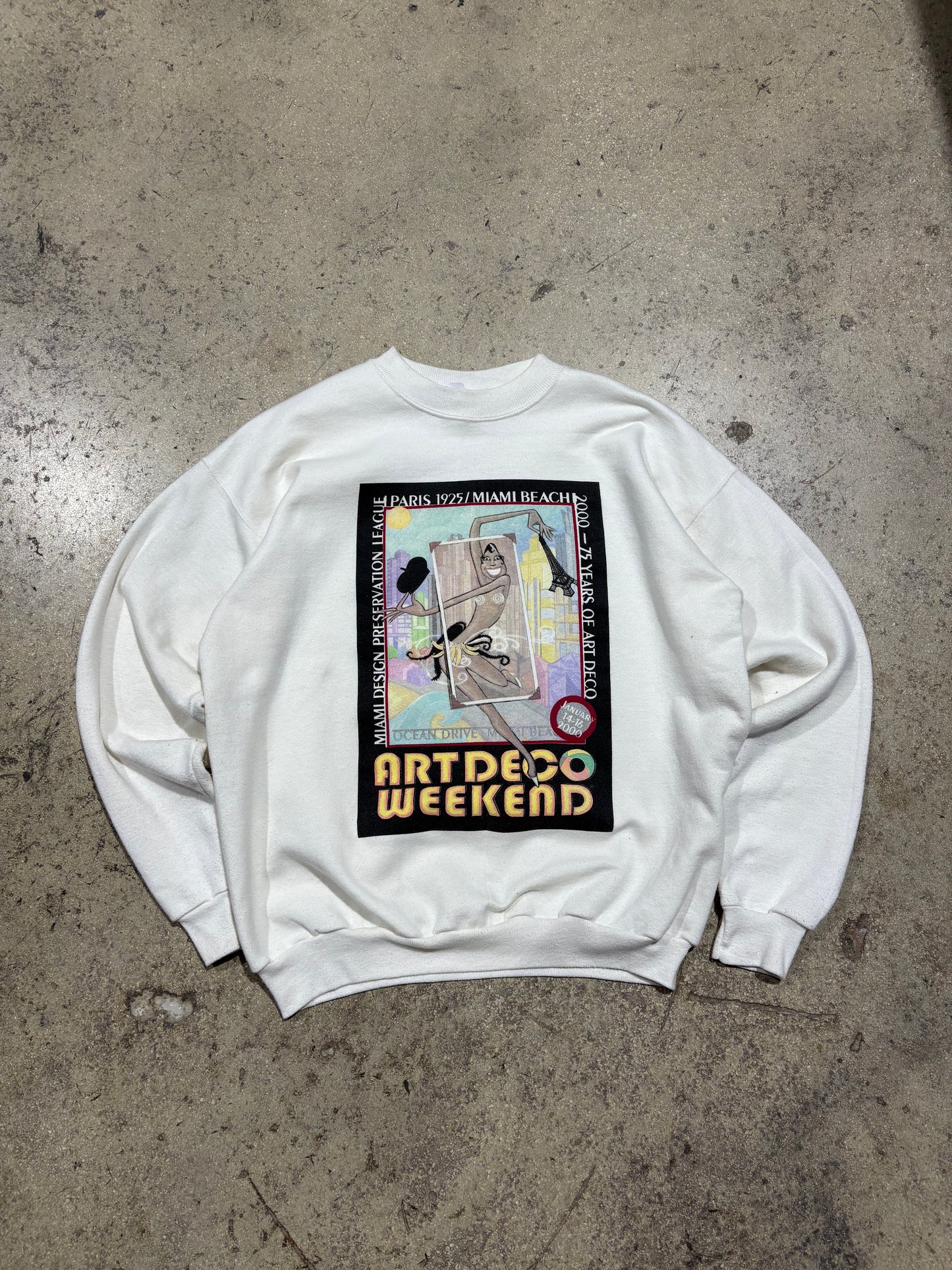 2000 Art Deco 75th Anny Weekend Crewneck - Grey Size Large