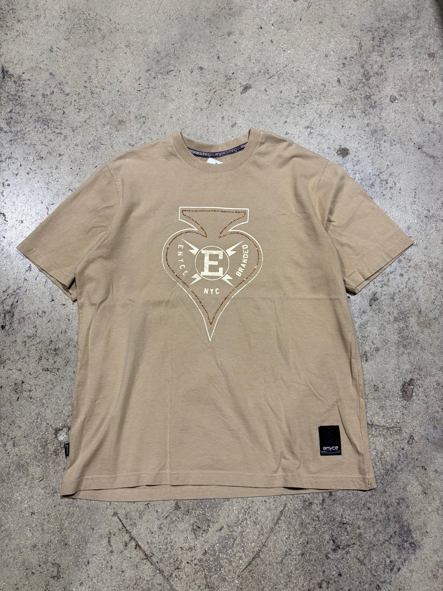 Enyce Upsidedown Spade Tee - Tan Size XL (24.5x30.5)