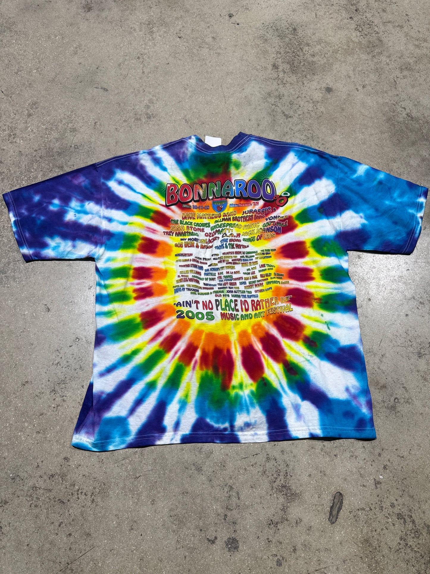 2005 Bonaroo Music Fest Tee - Tie Dye Size XL