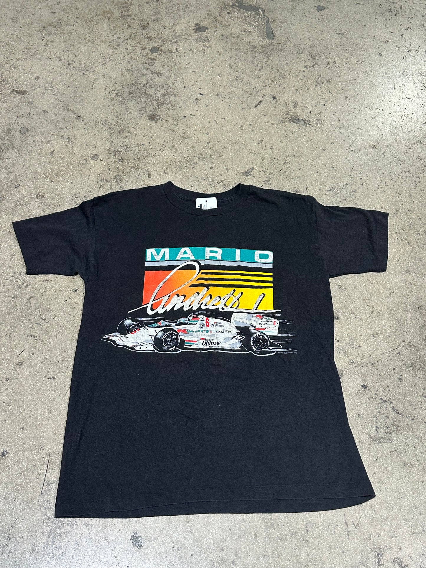 1988 Formula 1 Mario Lindrell Tee - Black Size Large
