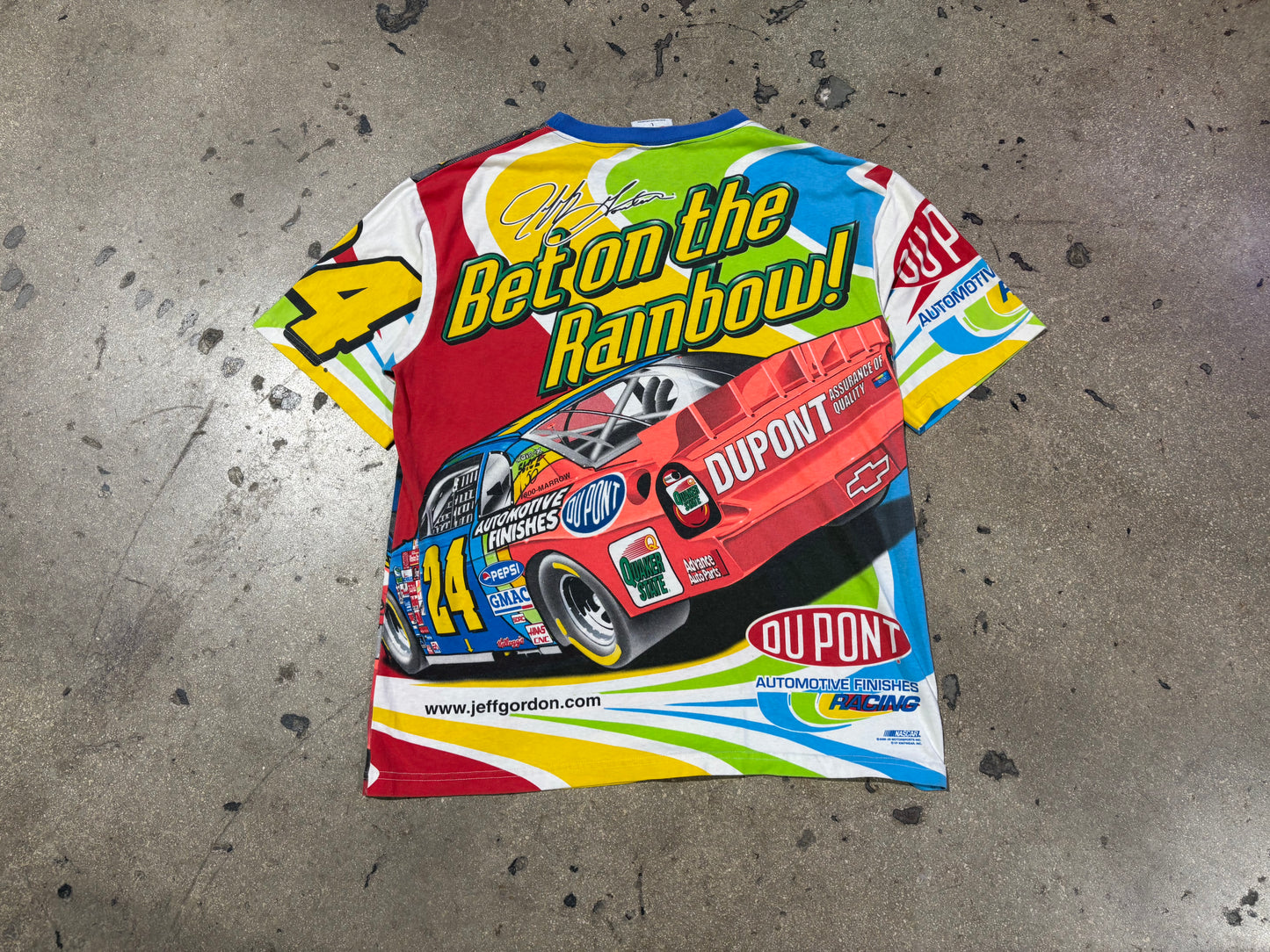 NASCAR Jeff Gordan Dupont AOP Racing Tee - Multicolor Size Large