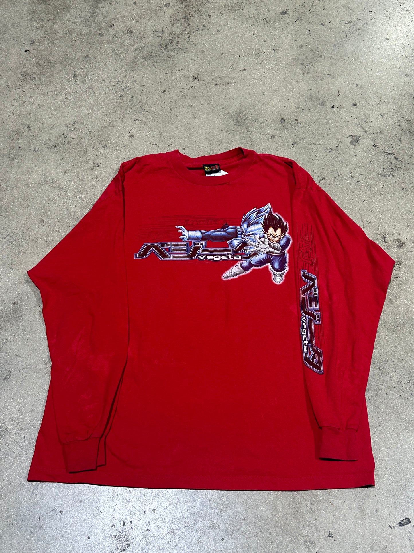 2000 Dragonball Z Vegeta Longsleeve Tee - Red Size XXL