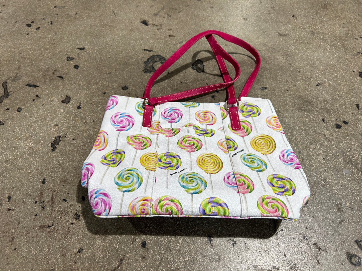 Dooney And Burke Lollipop Pattern Satchel Bag - White