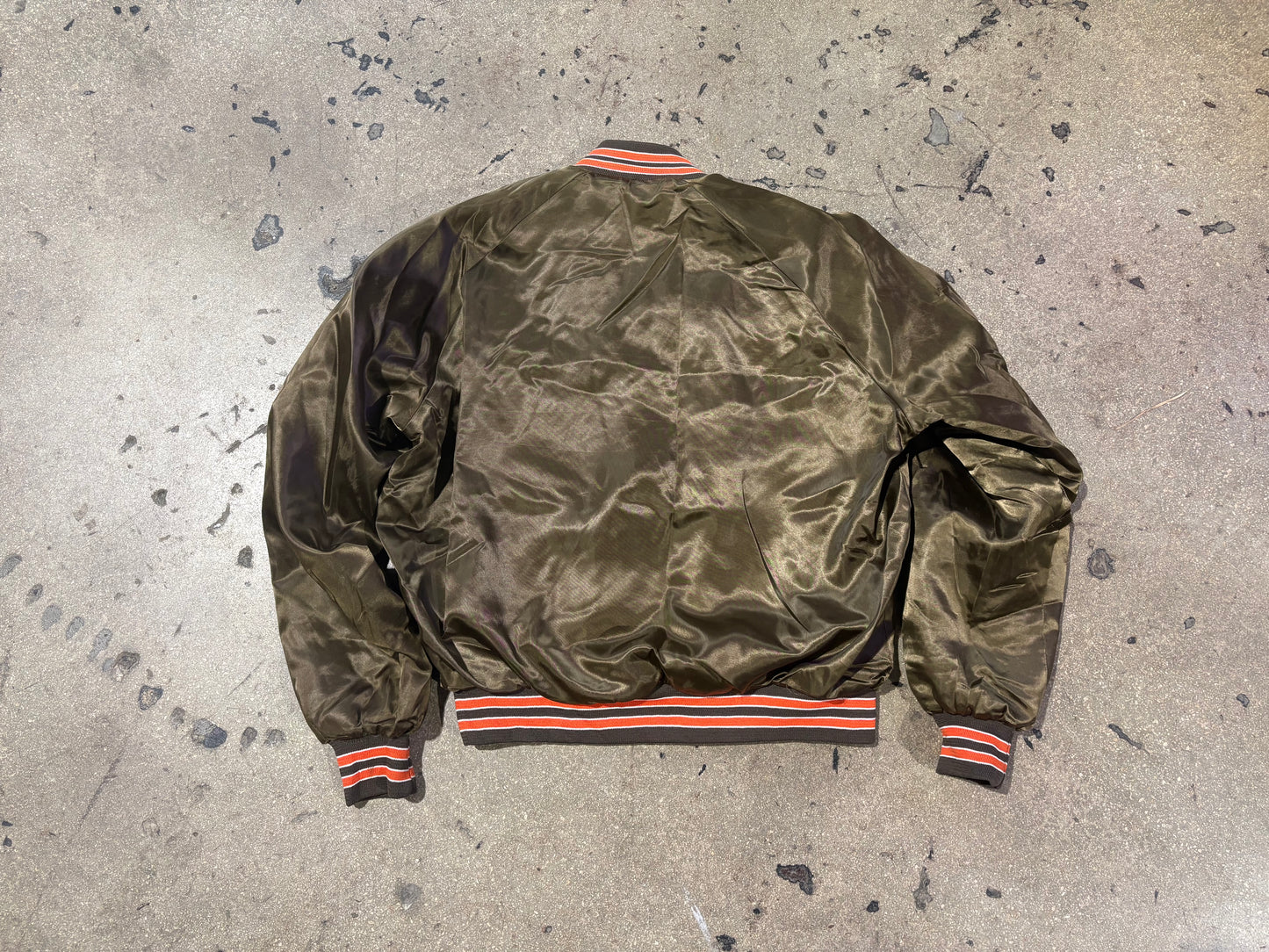 Chalkline Cleveland Browns Satin Jacket - Brown Size Large