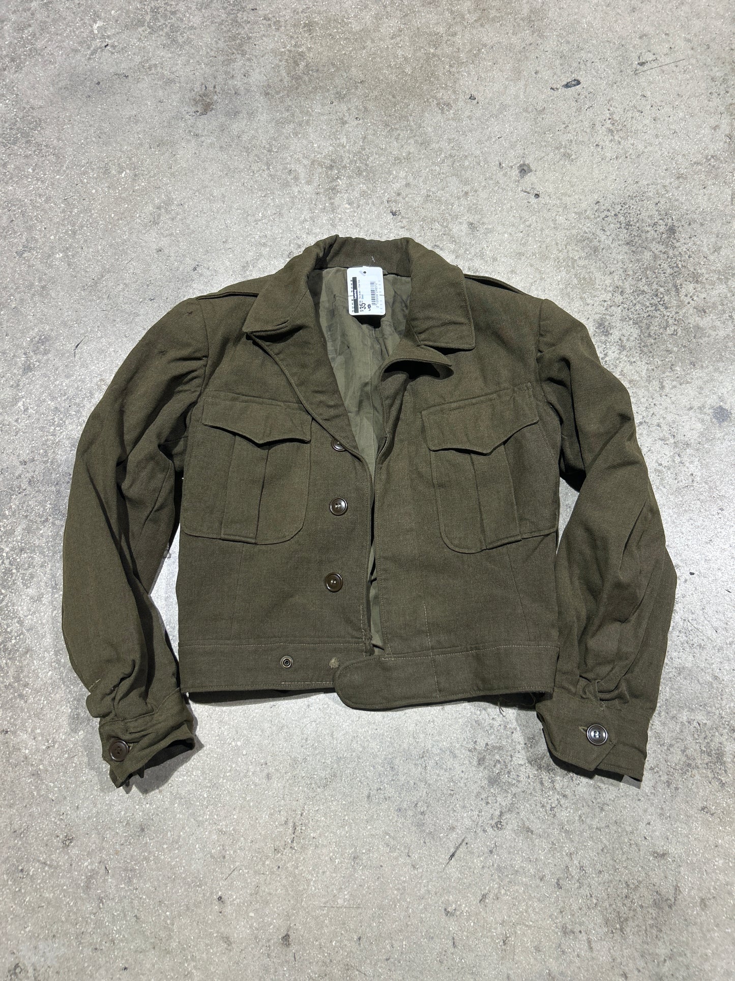 70s Jacket - Olive Green Size Small
