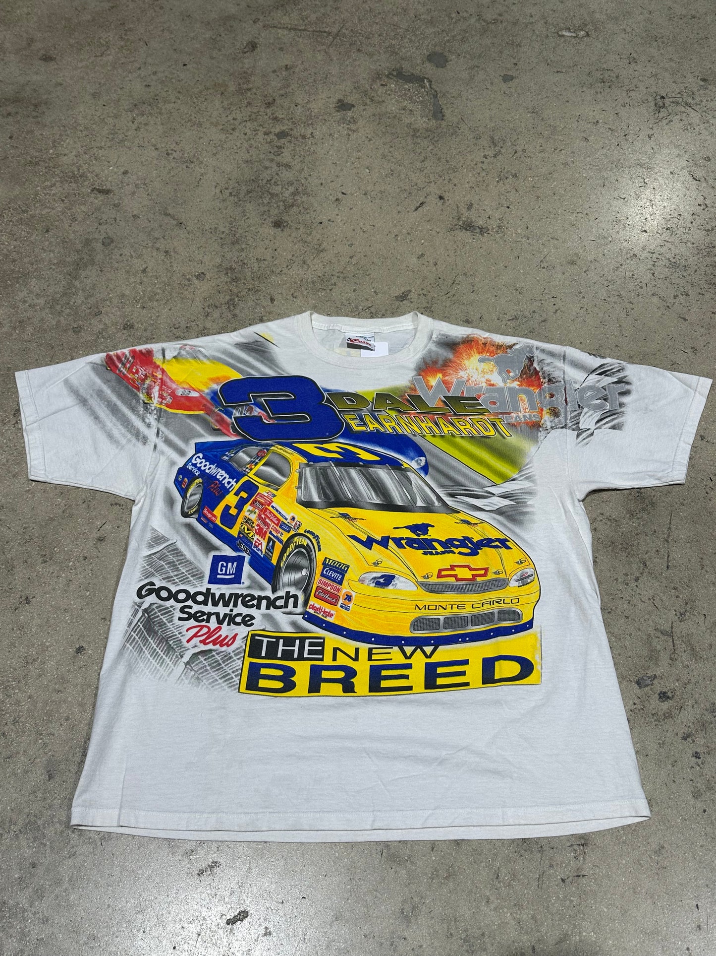 Nascar Dale Earnhardt The New Breed AOP Tee - White Size XL