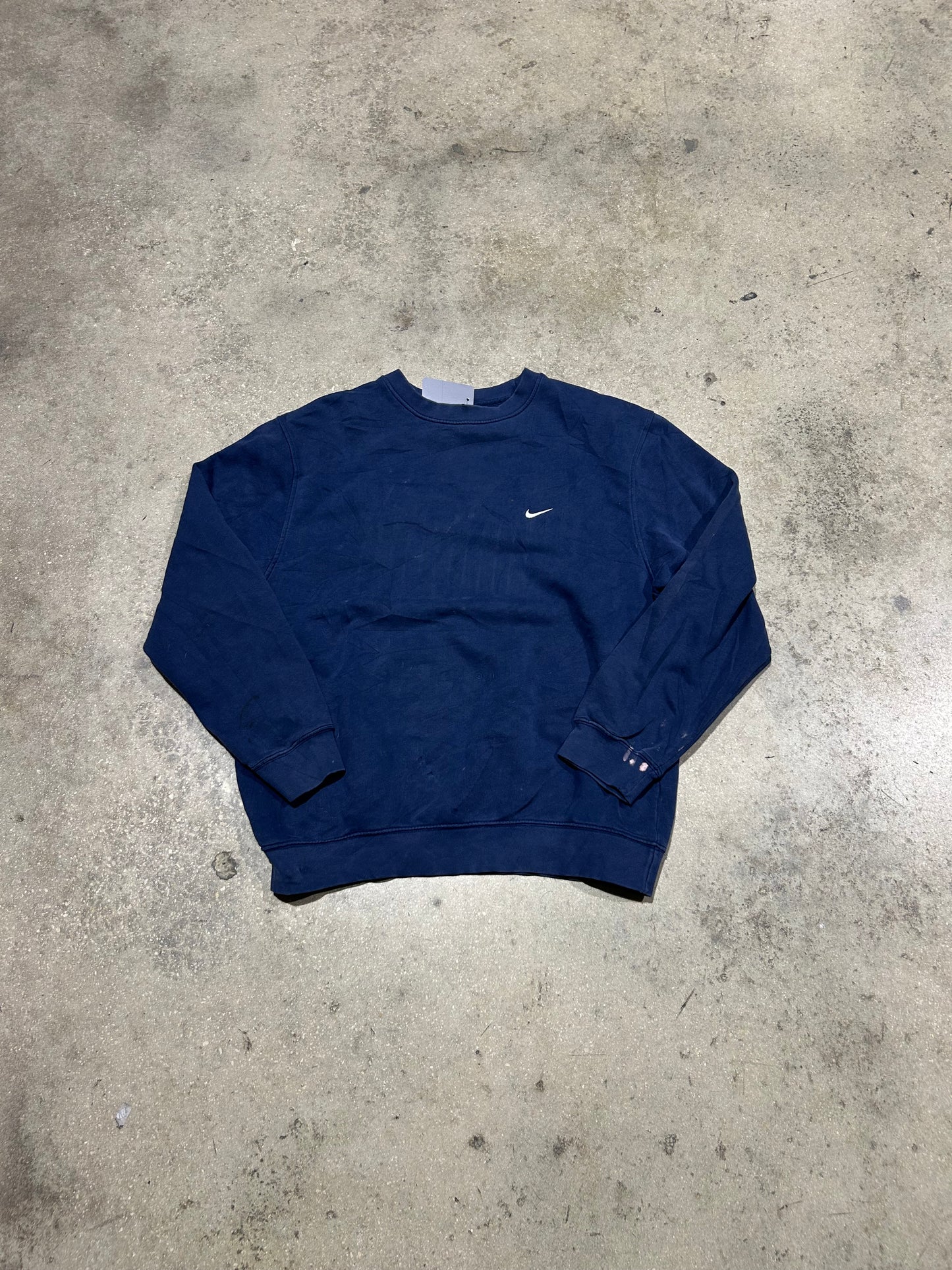 Nike Stitched logo Crewneck - Navy Size Large