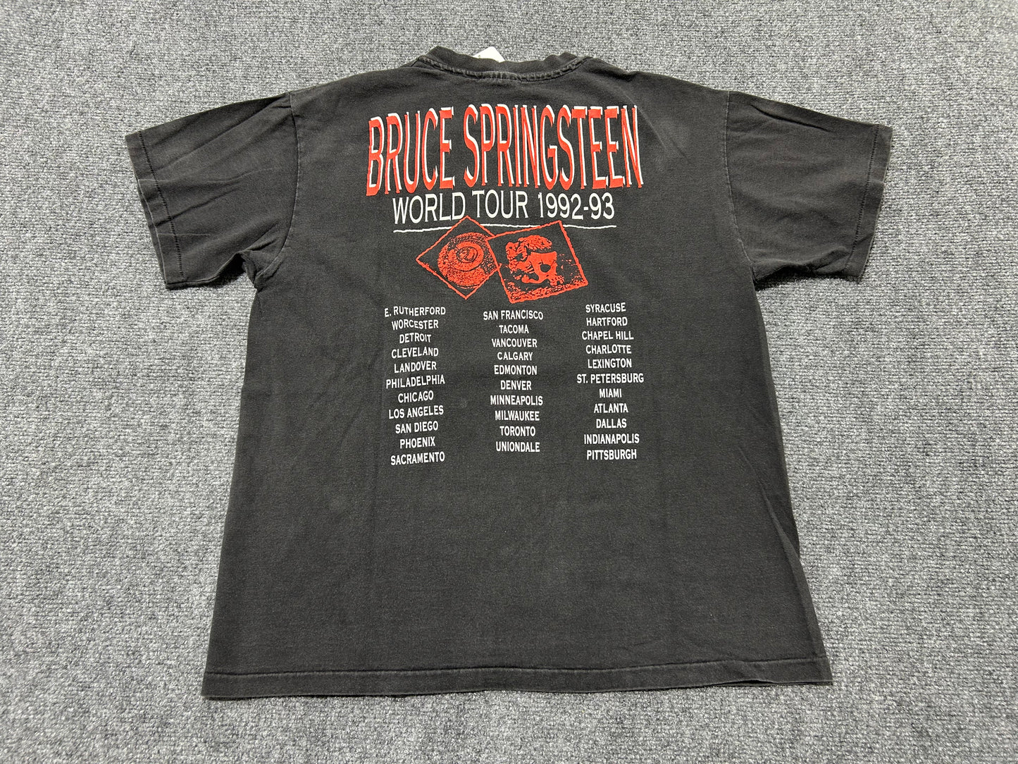 1993 Bruce Springsteen World Tour Tee - Black Size Large