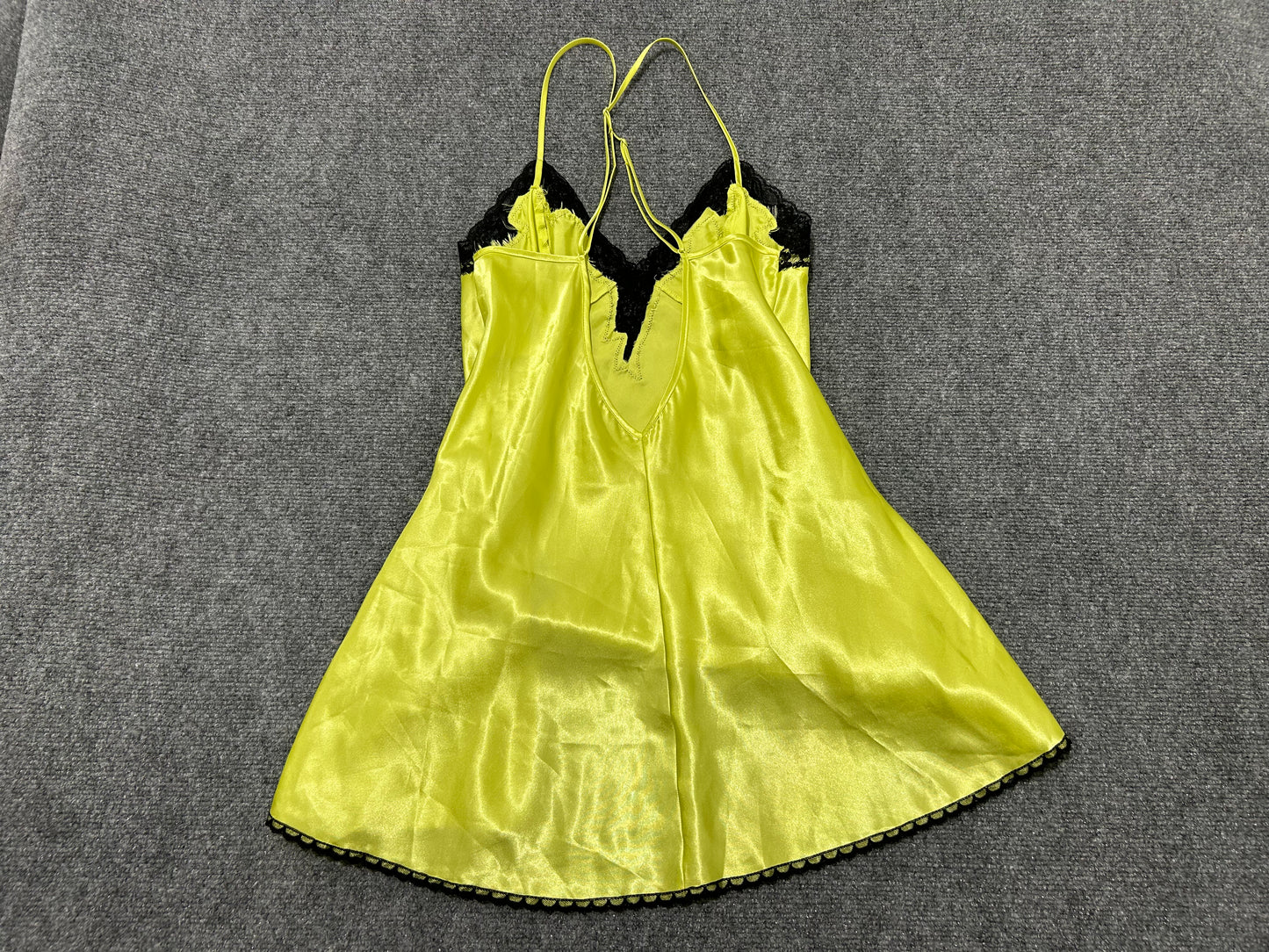 Fredrick's of Hollywood Satin Slip Dress - Yellow Size Medium